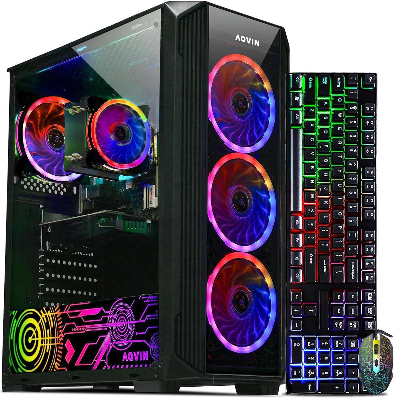 Gaming PC AQVIN ZForce Computer ~ Intel i5 Processor upto 4.00 GHz ~ Windows 11 Pro ~ AMD Radeon RX 550 4GB GDDR5 Gaming Card ~ 2TB SSD - 32GB DDR4 RAM ~ WiFi ~ Free Gaming Keyboard & Mouse