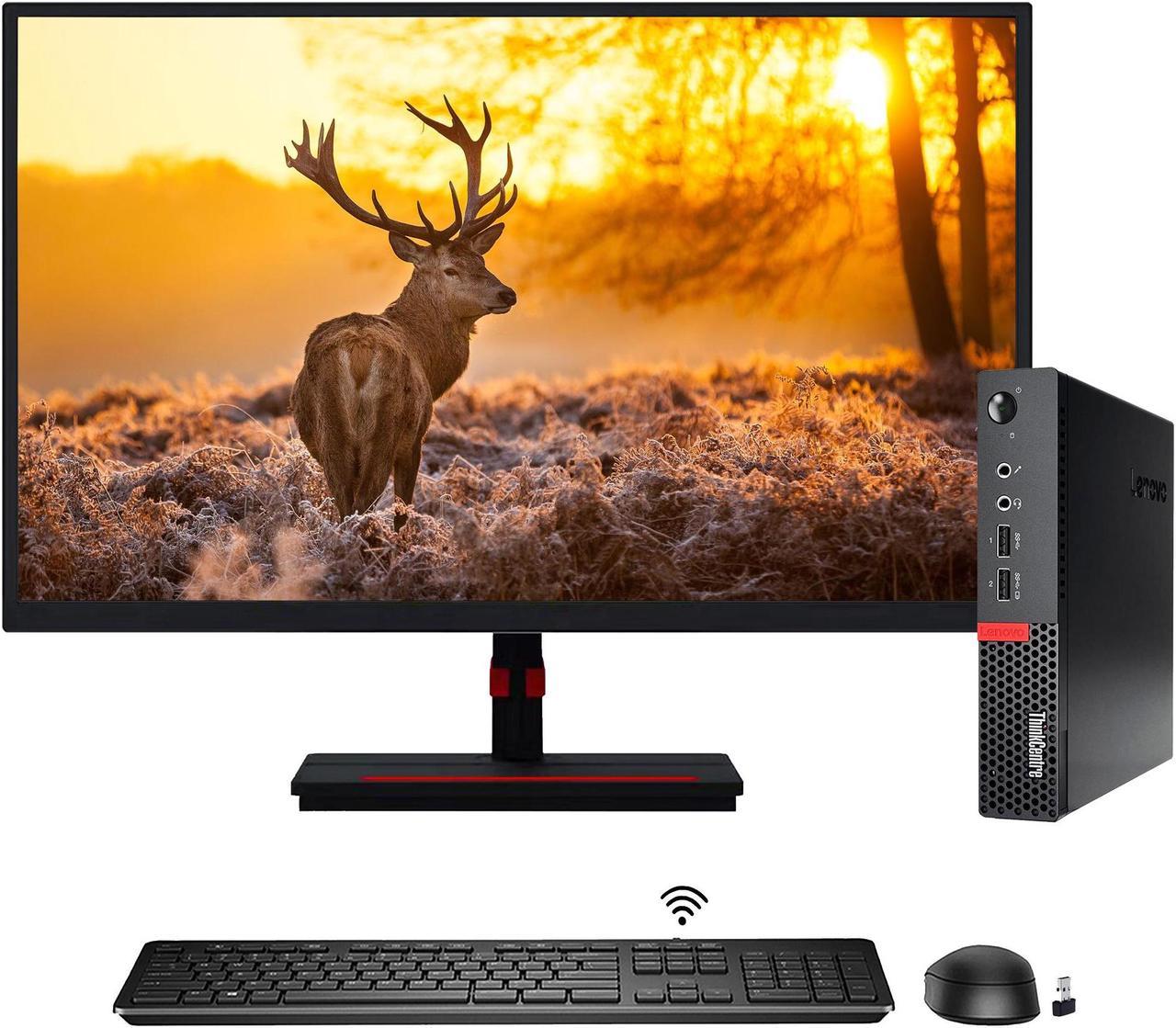 Lenovo ThinkCentre M710q Mini High-Performance Windows 10 Pro Desktop Computer Tiny PC | Intel Core i5 7500T Processor Up to 3.30 GHz | 16GB DDR4 RAM 256GB NVMe SSD | 22-inch Monitor Combo |WIFI |HDMI