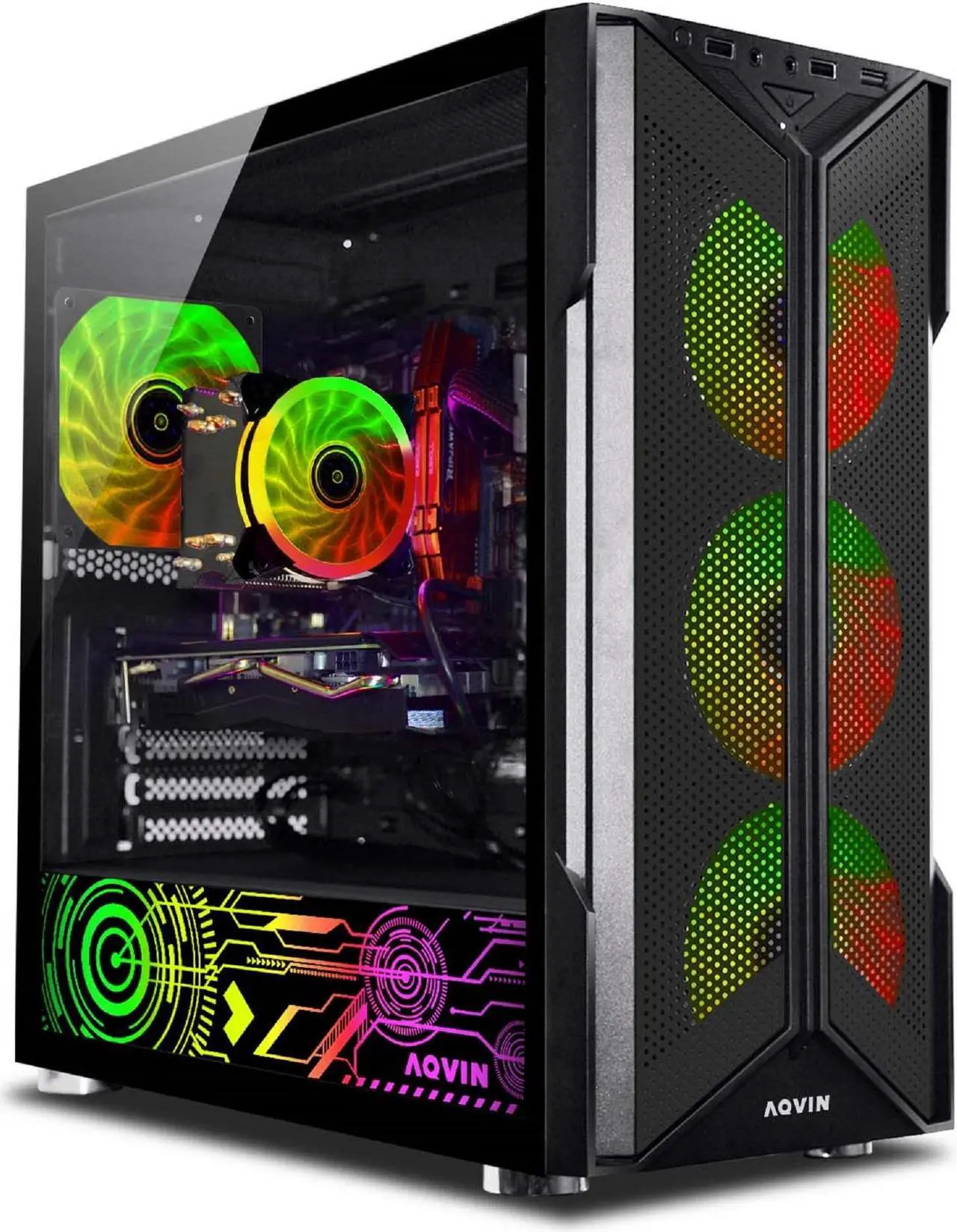 Main image of AQVIN-AQ20 Tower Gaming PC - RGB (Intel Core i7| 32GB RAM| 1TB SSD| GTX 1660 Super 6GB| Windows 11 Pro) Backlit keyboard and mouse