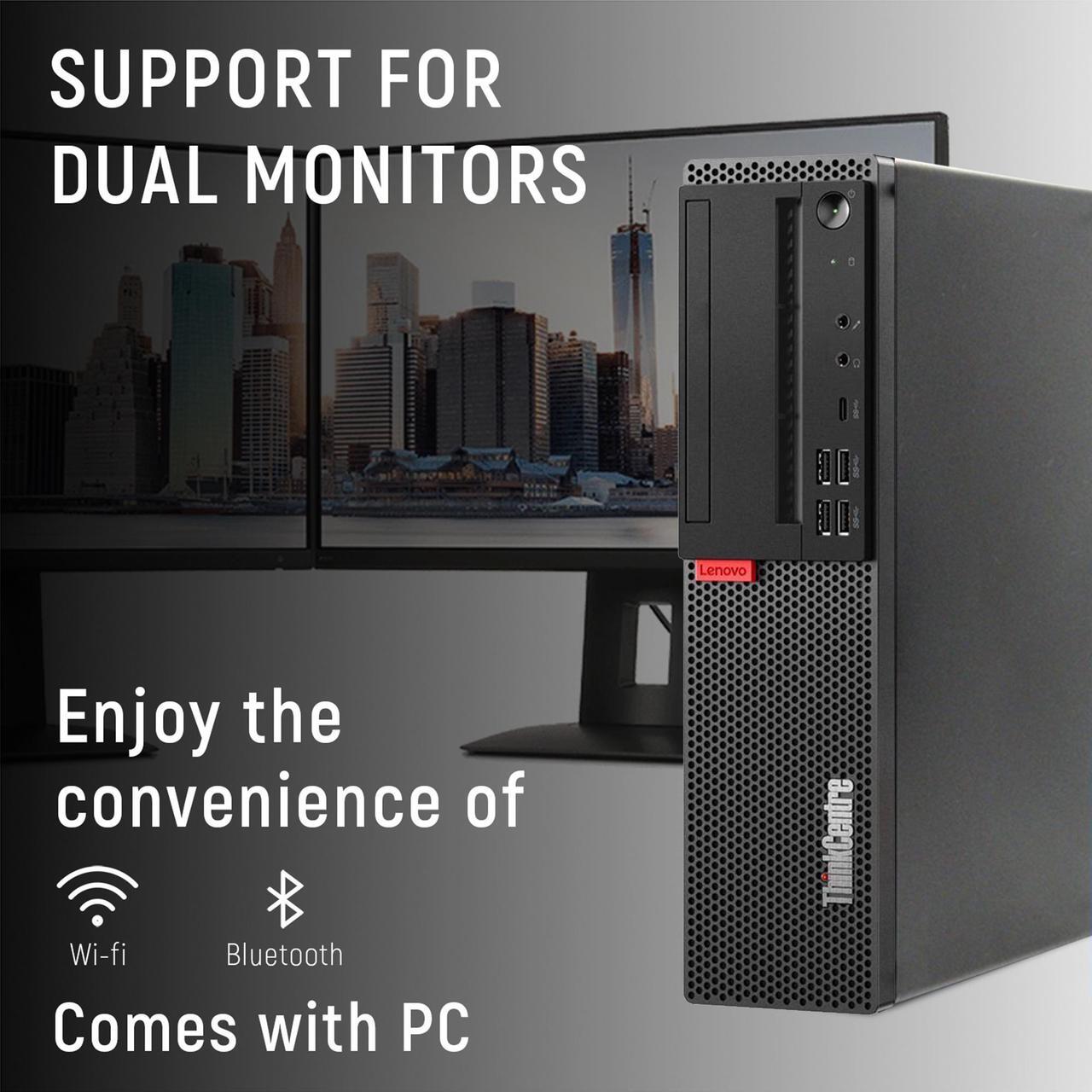 Alt view image 6 of 7 - Lenovo Business Desktop ThinkCentre M720S-SFF Intel Core i5-8500 16GB DDR4 512GB NVMe SSD Windows 11 Pro 64-bit Wireless Keyboard and Mouse