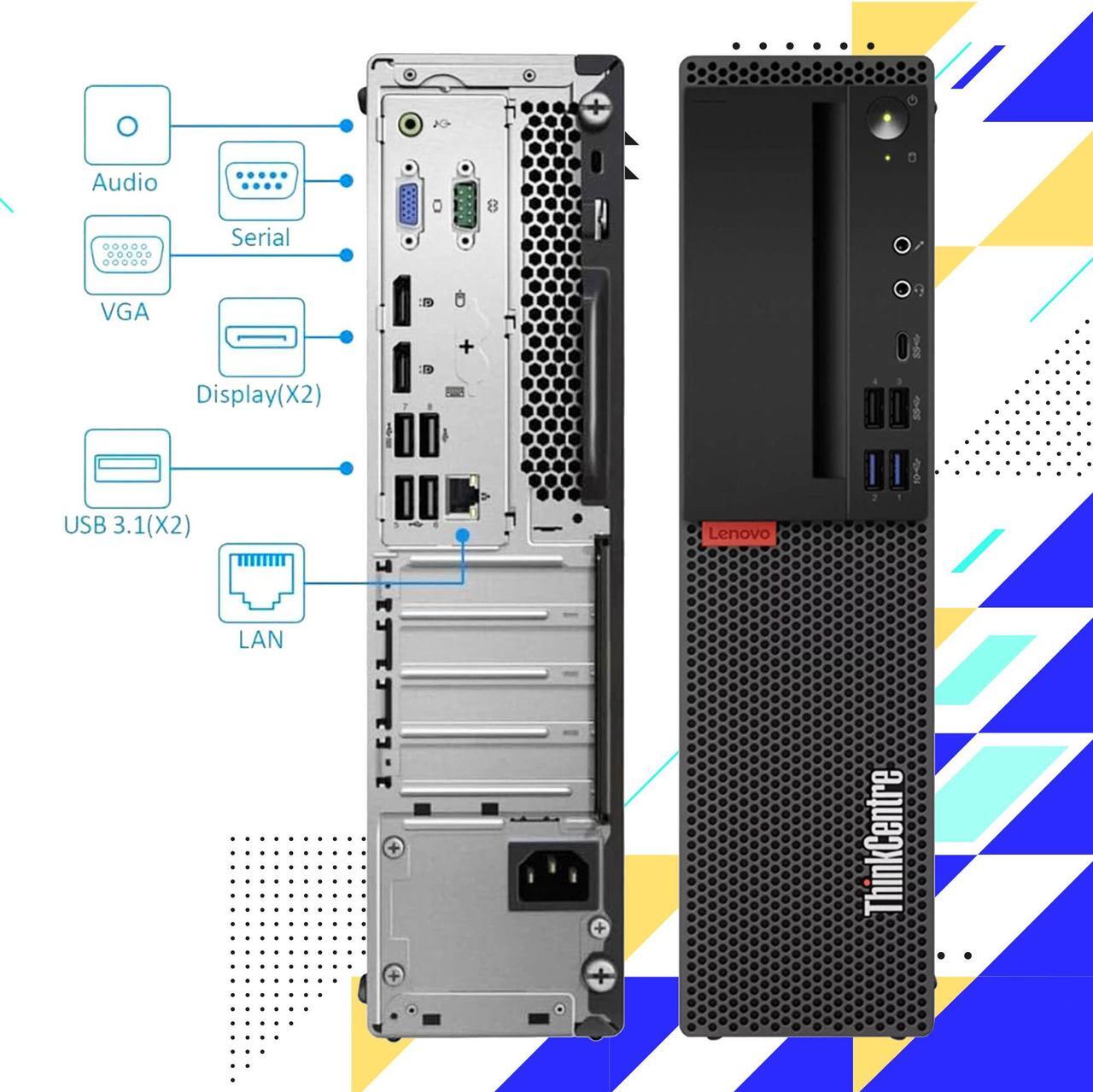 Alt view image 2 of 7 - Lenovo Business Desktop ThinkCentre M720S-SFF Intel Core i5-8500 16GB DDR4 512GB NVMe SSD Windows 11 Pro 64-bit Wireless Keyboard and Mouse