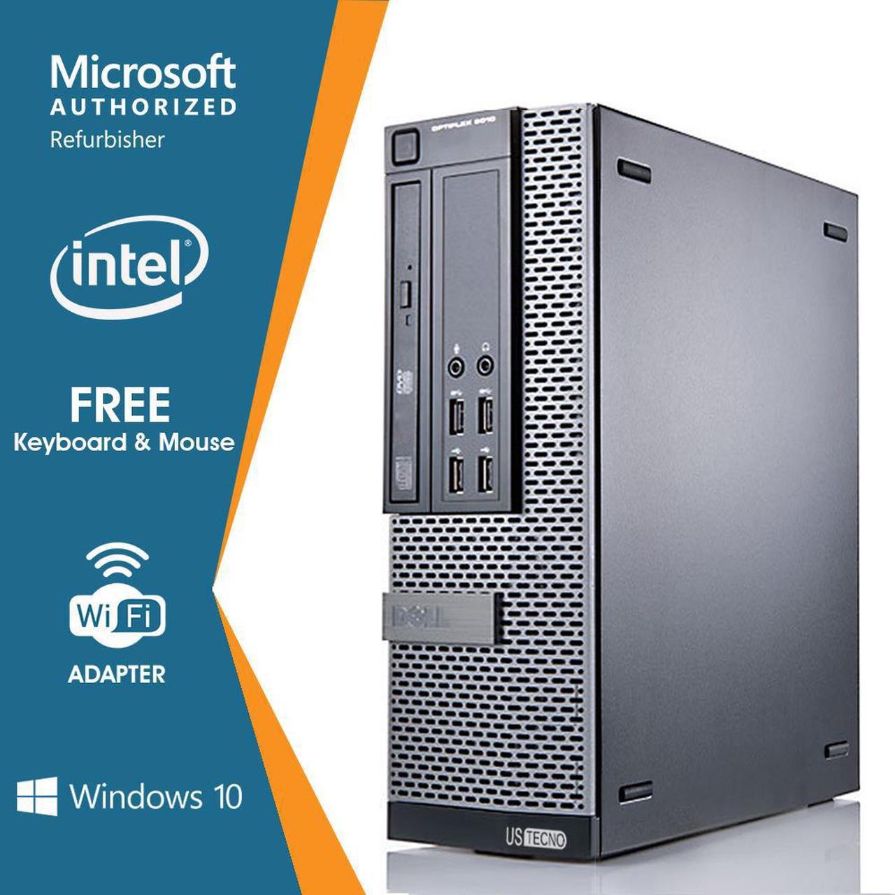 Dell OptiPlex 9020 SFF Desktop PC Computer Intel Core i5 4570 8GB RAM 256GB SSD DVD Windows 10 Professional New Free keyboard,mouse,powercord,WiFi-Adapter