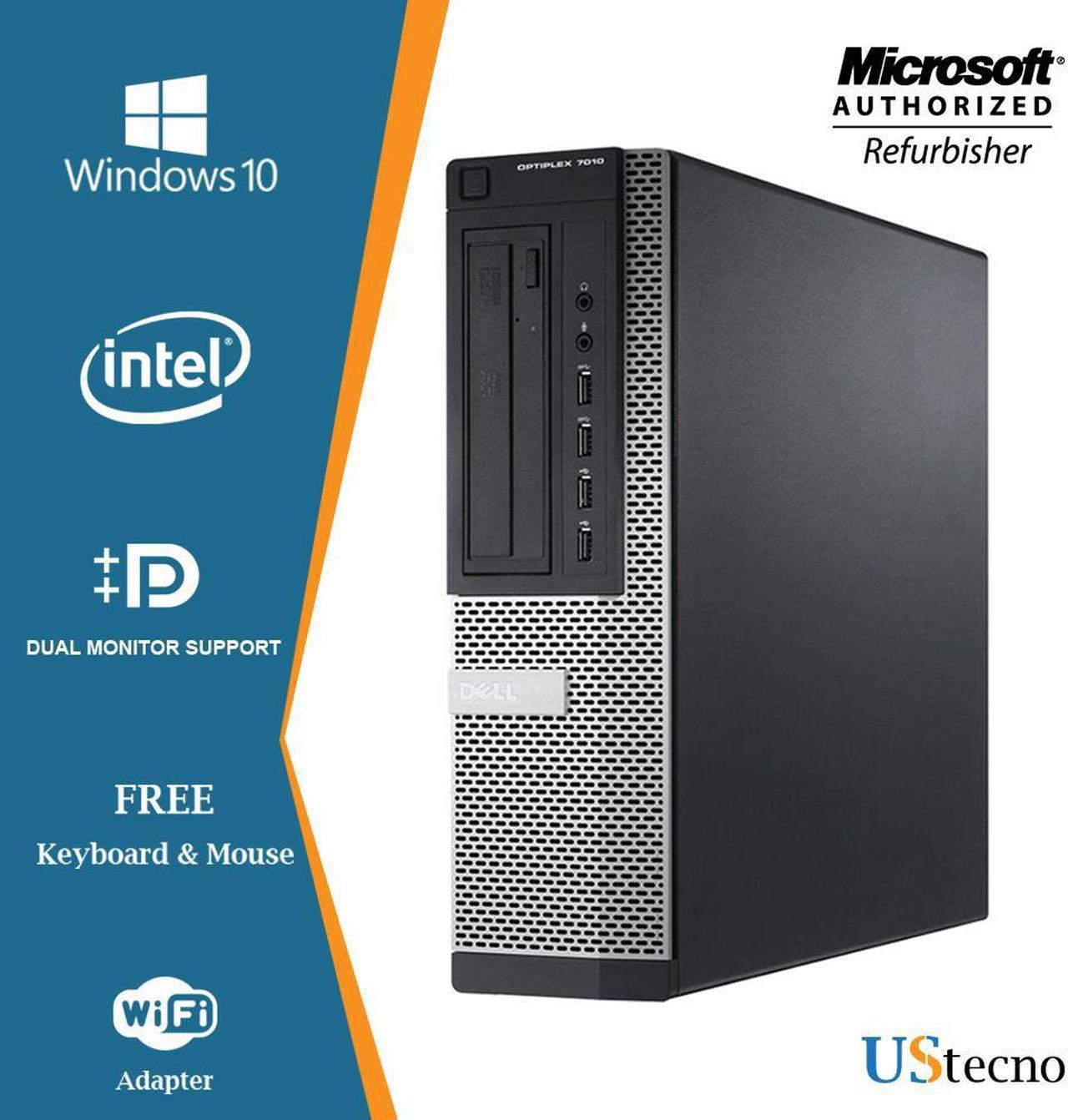 Dell Optiplex 7010 Desktop Computer Intel Core i5 3470 8GB 500GB HDD DVD Windows 10 Home New Free Keyboard, Mouse,Power cord,WiFi Adapter