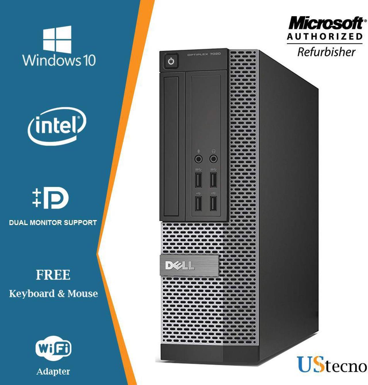 Grade A -Dell Optiplex 7020 Small Form factor Desktop PC Intel Core i5 4th Gen 4570 16GB 256GB SSD DVD Windows 10 Professional New Free Keyboard, Mouse,Power cord,WiFi Adapter