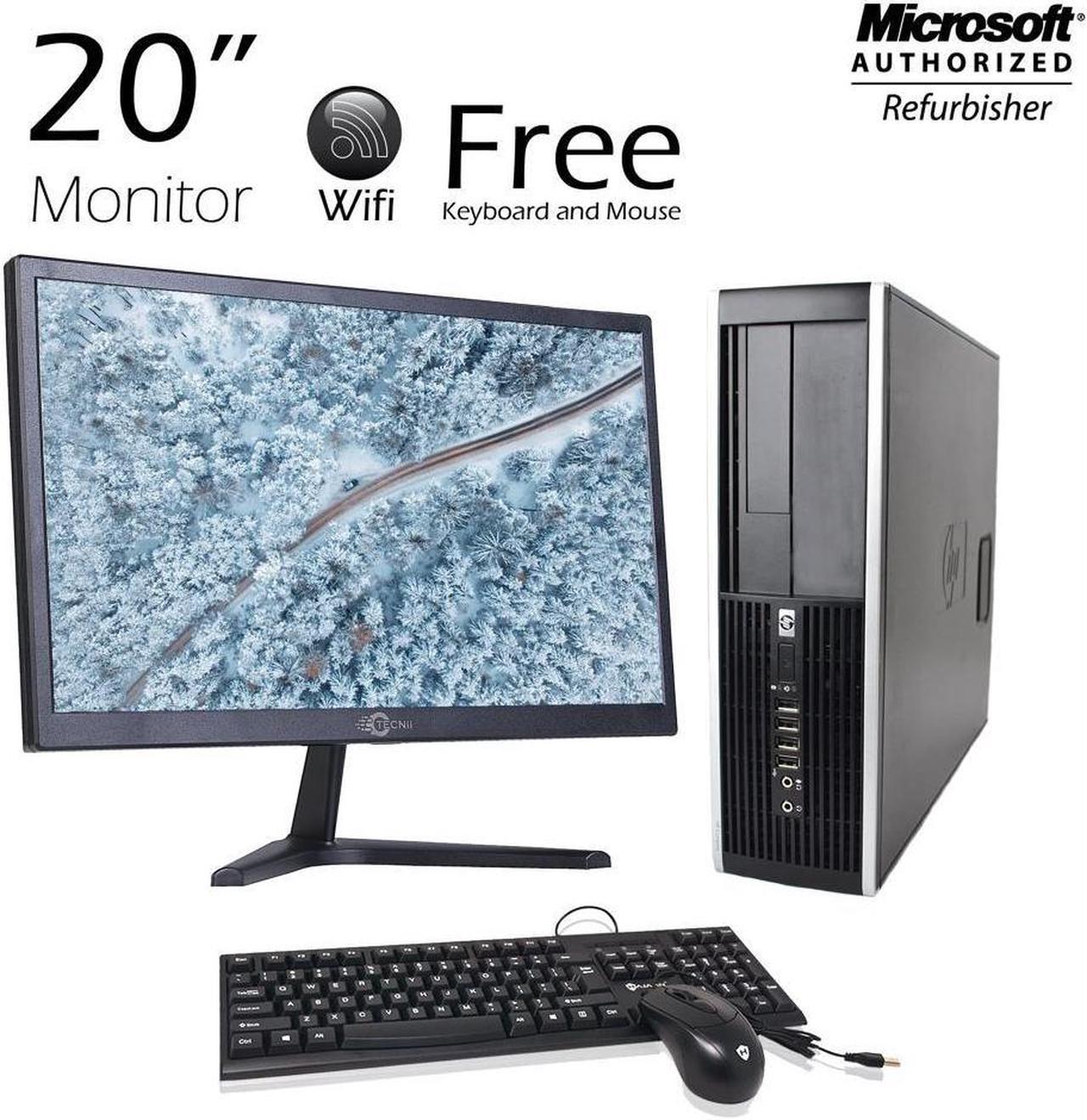 Grade A- HP 8100 Small Form Factor (SFF) With Tecnii 20 Inch MonitorIntel Core i5 1st Gen 650 @ 3.20 Ghz 8GB 480GB SSD Windows 10 Professional Free WiFi Adapter