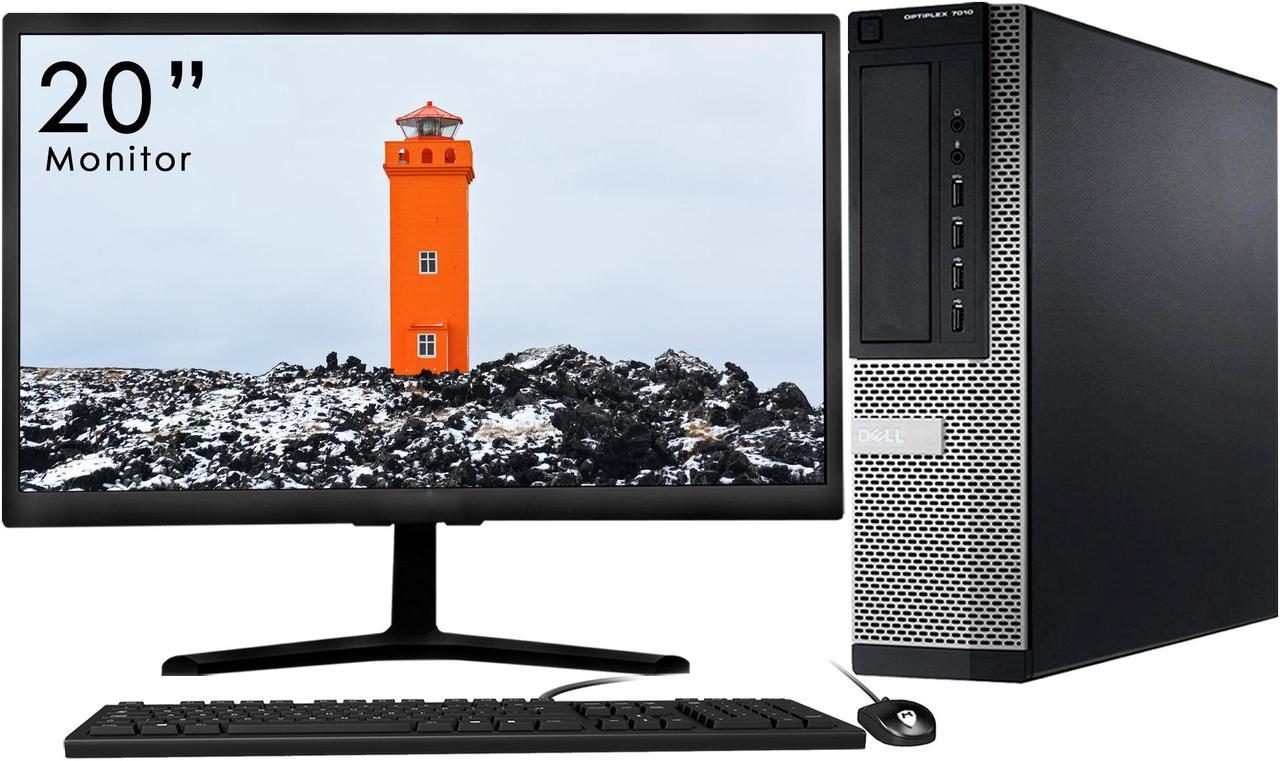 Dell Optiplex 7010 Desktop Professional Desktop with 20 Inch Tecnii  Monitor Intel i5 -3470@3.20Ghz (Upto 3.60 Ghz) 8GB Memory 500GB HDD HDMI /Win 10 Home /Free Keyboard & Mouse with Wifi Adapter