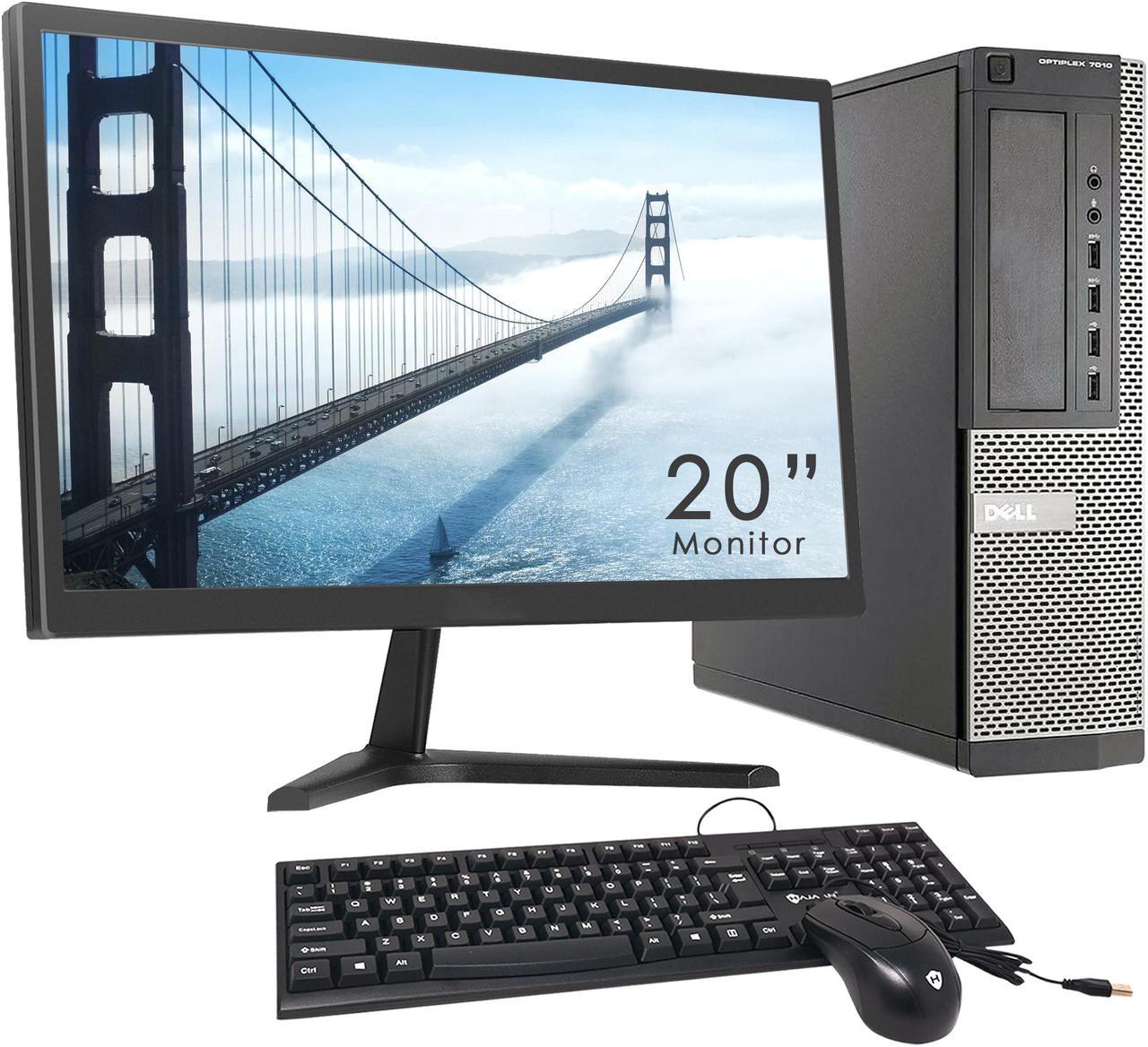 Dell Optiplex 7010 Desktop Professional Desktop with 20 Inch Tecnii  Monitor Intel i5 -3470@3.20Ghz (Upto 3.60 Ghz) 8GB Memory 128GB SSD HDMI /Win 10 Home /Free Keyboard & Mouse with Wifi Adapter