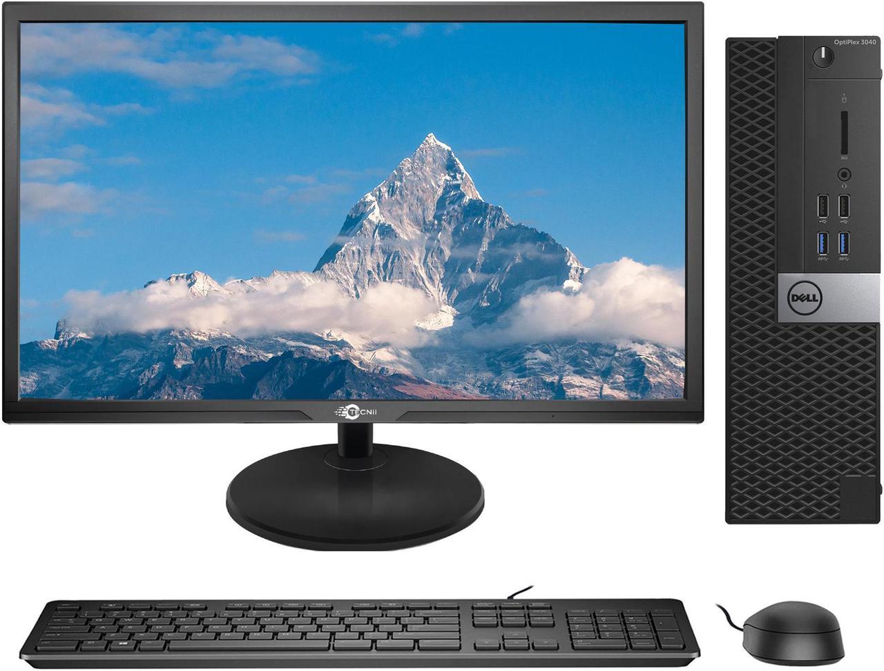 Dell PC desktop 3040 SFF Business Computer-New 22 Inch Monitor- Core i5 6th Gen 6500 Upto 3.60 Ghz 16GB RAM 128GB SSD  Win10 Home New Wired KB , Mouse, 2 X DP Port, WiFi Adapter - (Renewed)