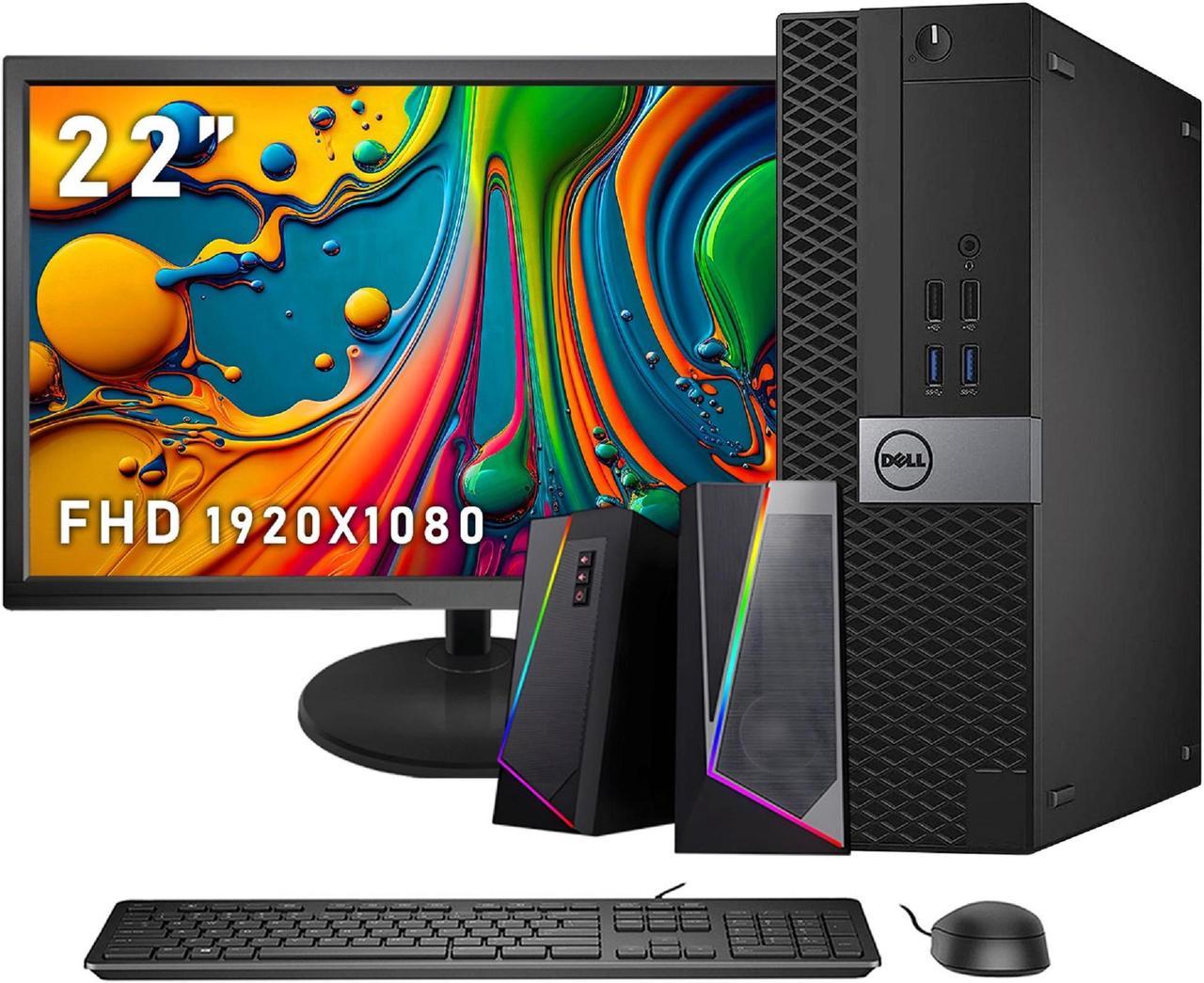 Dell Optiplex Desktop Computer PC Small Form Factor | Intel Core i7 -  6th Gen Processor upto (4.00 GHz) | 32GB DDR4 RAM - 512GB SSD | New 22" inch  Monitor| WiFi, RGB Speaker, HDMI, Win 10 Pro.