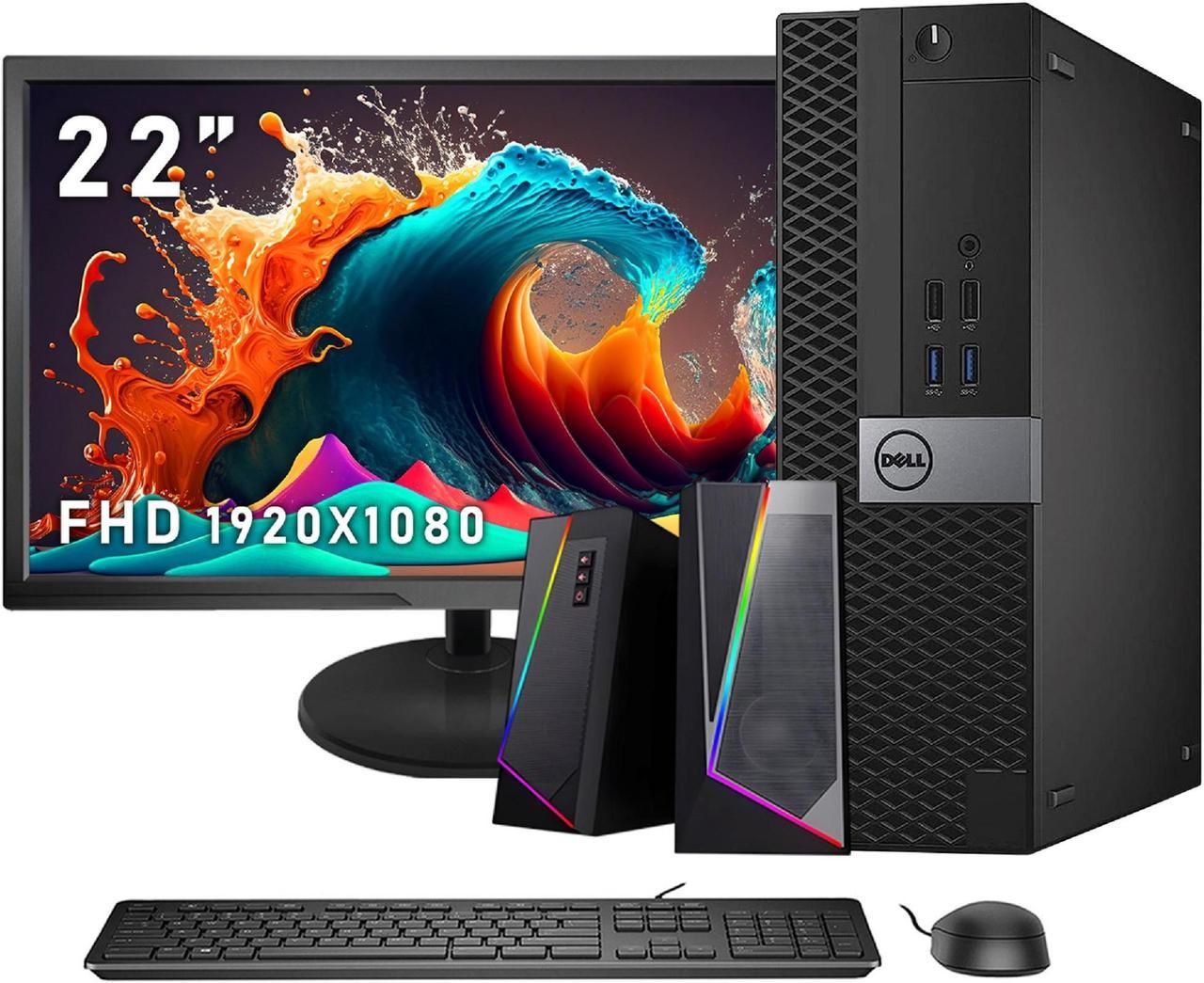 Dell Optiplex Desktop Computer PC Small Form Factor | Intel Core i7 -  6th Gen Processor upto (4.00 GHz) | 32GB DDR4 RAM - 1 TB SSD | New 22" inch  Monitor| WiFi, RGB Speaker, HDMI, Win 10 Pro.