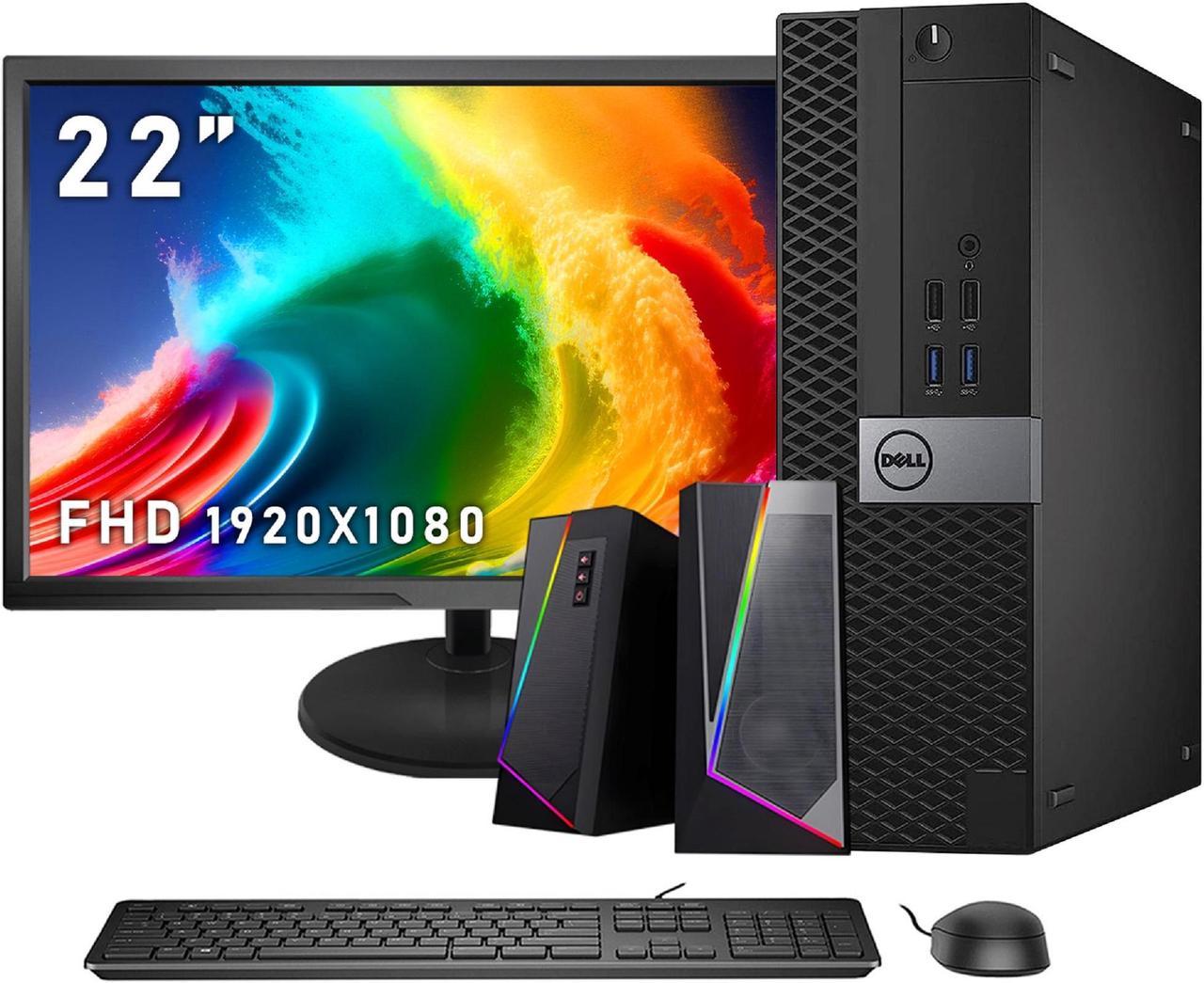 Dell Optiplex Desktop Computer PC Small Form Factor | Intel Core i7 -  6th Gen Processor upto (4.00 GHz) | 32GB DDR4 RAM - 2 TB SSD | New 22" inch  Monitor| WiFi, RGB Speaker, HDMI, Win 10 Pro