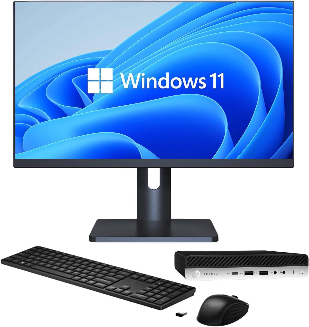 HP ProDesk 600 G4 Desktop Mini Business Computer PC| New 27 inch Monitor (Intel Core i5-8500T 8th Gen Processor | 8GB DDR4 RAM | 512GB SSD | Windows 11 Pro)