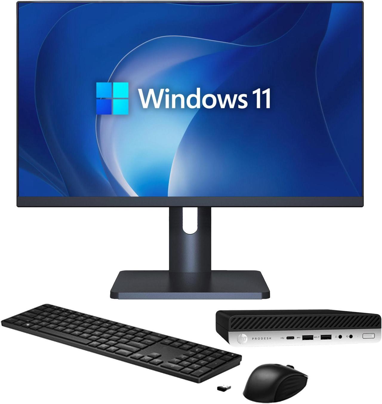 HP ProDesk 600 G4 Desktop Mini Business PC Intel Core i5-8500T 8th Gen Processor 8GB RAM 256GB SSD Windows 11 Pro - New 27 inch Monitor