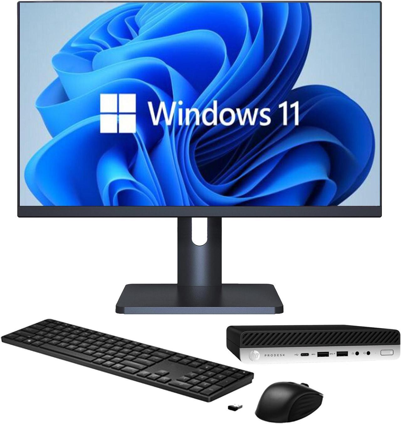 HP ProDesk 600 G4 Tiny Desktop Computer PC, Windows 11 Pro, Intel Core i5-8500T 8th Gen Processor, 2TB SSD, 16GB DDR4 RAM - New 27 inch Monitor