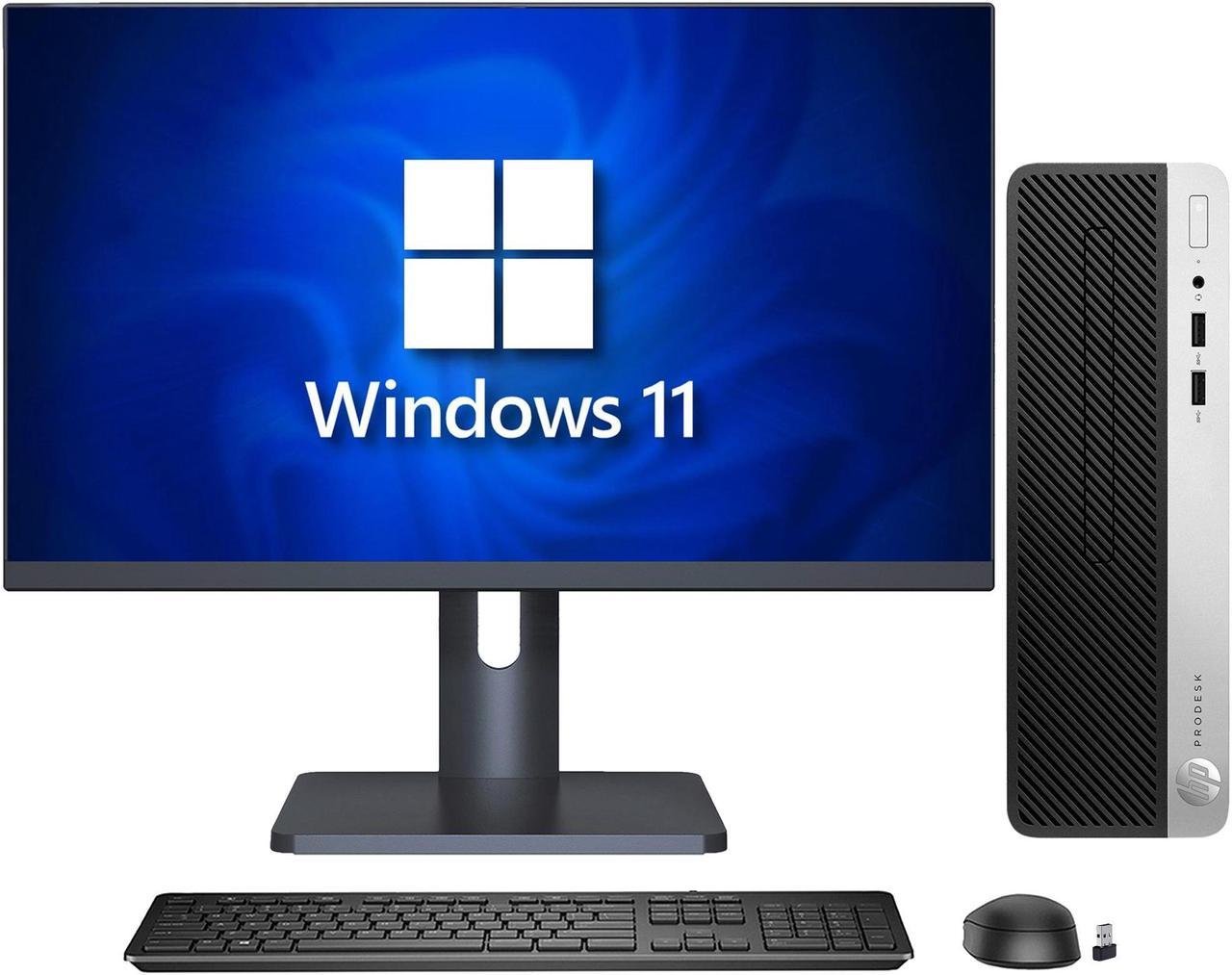 Desktop PC HP ProDesk 400 G5 SFF Business Computer, New 27 inch FHD Monitor,Bluetooth Adapter,WiFi (Core i3-8100 8th GEN/ 32GB RAM/ 512GB SSD/ Windows 11 Pro) Intel Processor