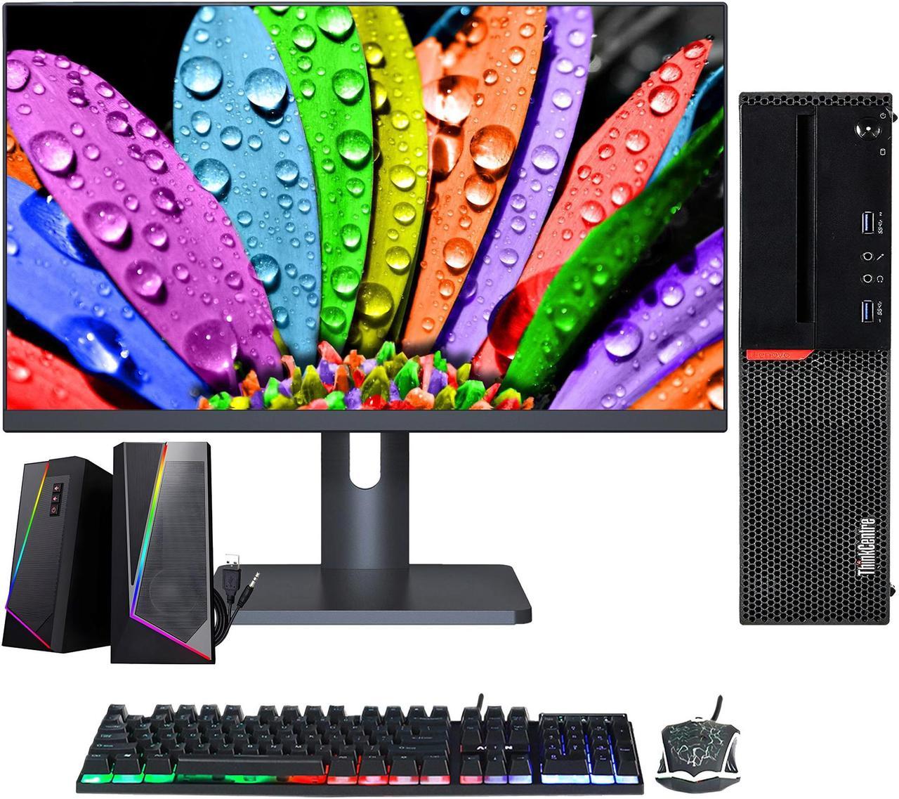 Lenovo Thinkcentre M800 SFF Desktop PC | intel Core I7 6700 | 1TB SSD | 16GB DDR4 RAM | RBG Keyboard and Mouse | Bluetooth Adapter | RGB Speaker | Windows 10 Pro |  27 Inch FHD Monitor