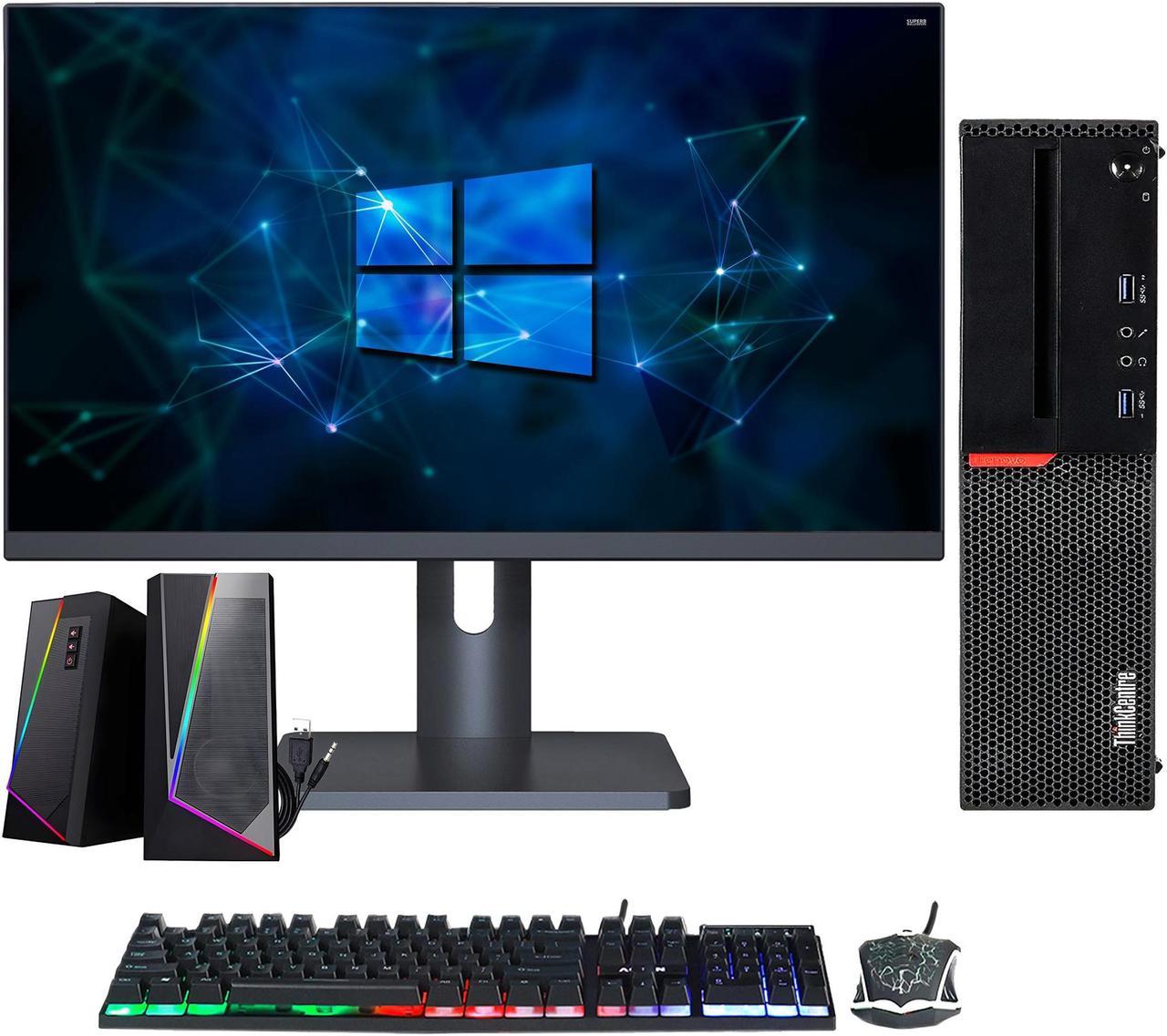 Lenovo ThinkCentre M800 Small Form Factor| Desktop Computer| intel Core I5 6500 Upto 3.60GHz| 8GB RAM| 256GB SSD| Wireless Keyboard & Mouse| 27 Inch FHD Monitor |BT Adapter| RGB Speaker| Win 10 Pro