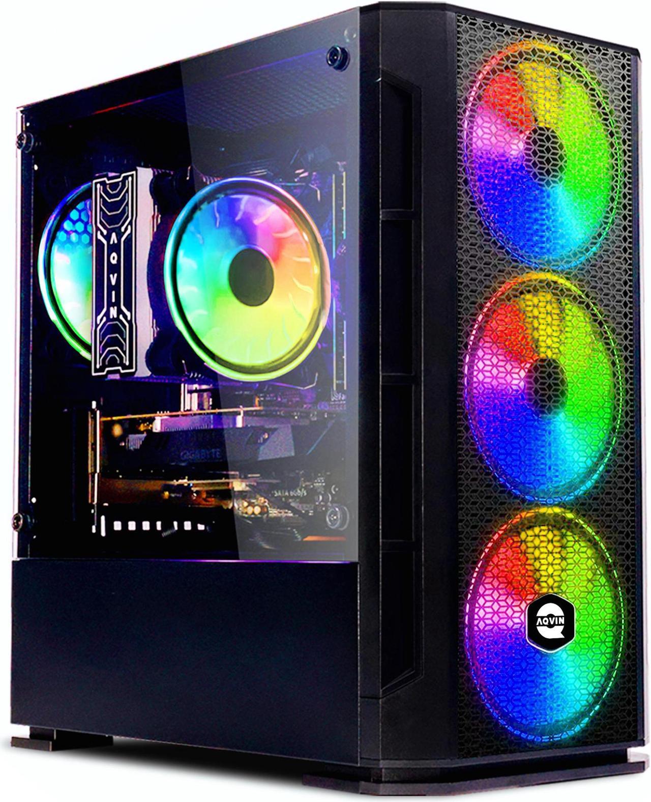 AQVIN - AQ10 Gaming Desktop PC | Intel Core I7 Processor Up to 3.90GHz | 32GB RAM | 1TB SSD | AMD RX 580 8GB | Windows 10 Pro |Gaming Keyboard & Mouse | WiFi