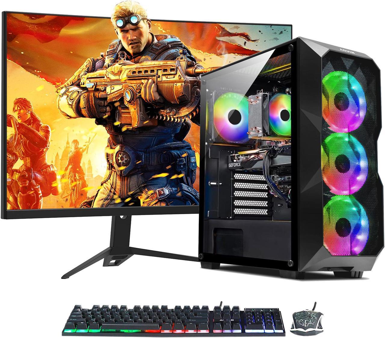 AQVIN - AQB70 Gaming Desktop Tower - Intel Core I7 Up to 4.0 GHz - RTX GeForce 3050 8GB GDDR6 Card - 32GB RAM - 1TB SSD - 27-Inch Curved Gaming Monitor - Windows 10 Pro - RGB Keyboard & Mouse