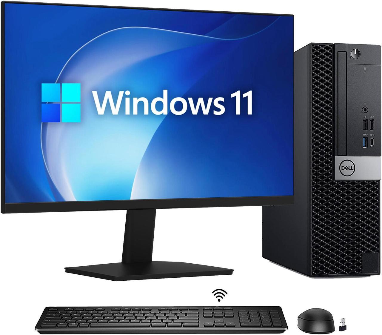 Dell OptiPlex 3060/5060/7060 SFF Desktop Computer with  24 Inch HDMI Monitor - Intel Core I5-8500 8th Gen Processor No Bottleneck Upto 4.10 GHz 32GB DDR4 RAM 2TB NVMe SSD Windows 11 Pro WiFi