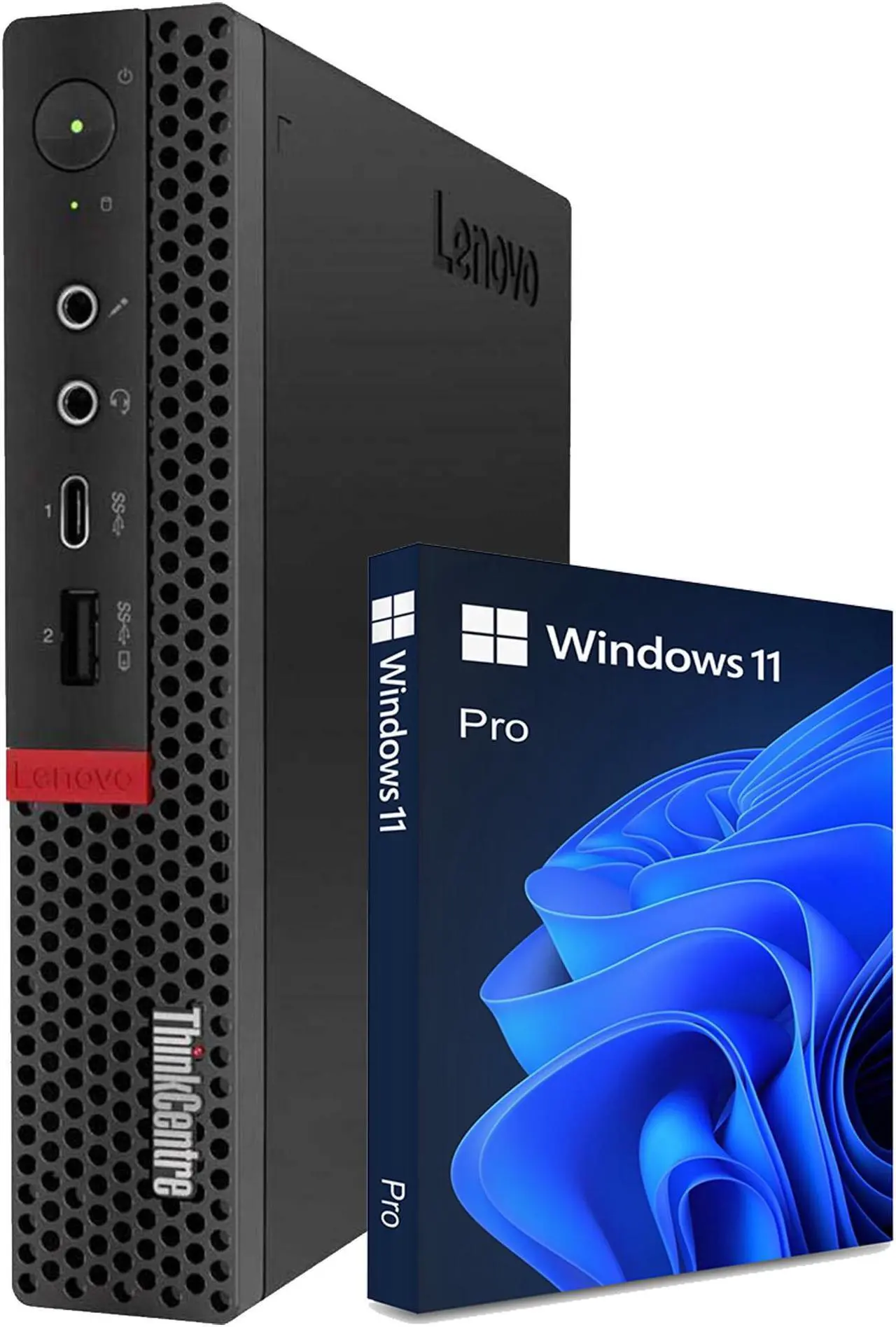 Alt view image 2 of 7 - Lenovo ThinkCentre M720q Mini Windows 11 Pro Professional Desktop Computer Micro Tiny PC Intel Core i3 8th Gen/ 32GB DDR4 RAM/ 1TB NVMe SSD/22-inch FHD Monitor/ HDMI, WiFi/ Wireless Keyboard and Mouse