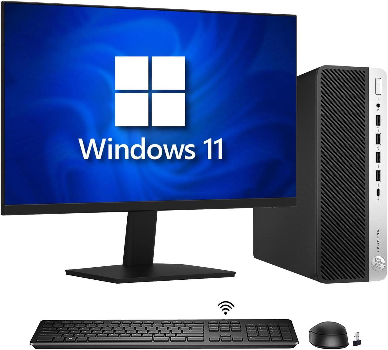 Desktop PC HP ProDesk 600 G5 SFF High-Performance Computer - Windows 11 Pro - Intel Hexa-Core i5 9th Gen - 16GB DDR4 RAM - 2TB NVMe SSD - 24-inch FHD Monitor - Wireless Keyboard & Mouse - Black/Silver