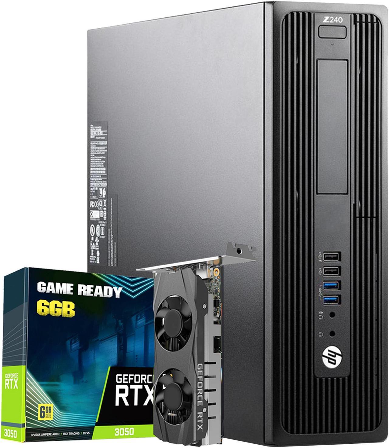 HP Workstation Z240 SFF Gaming PC/ NVIDIA Graphics RTX 3050 6GB/ Intel Core i7 4.00 GHz CPU/ 1TB SSD/ 16GB DDR4 RAM/ Windows 10 Pro/ Desktop Computer/ Gaming Keyboard and Mouse/ WIFI - Black