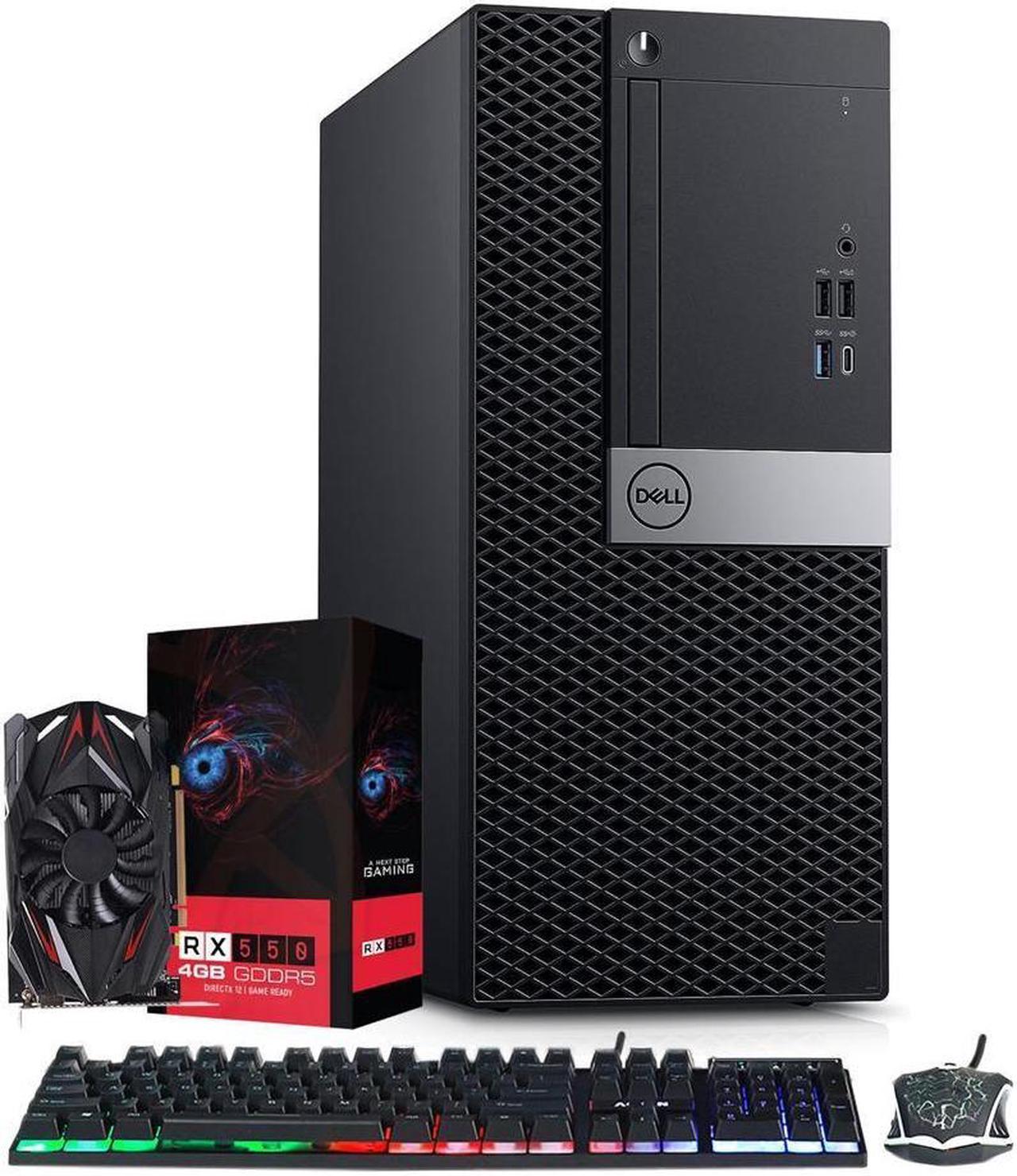 Dell OptiPlex Tower Computer (Intel i5 Hexa-core 8th GEN/ 512GB  NVMe SSD/ 32GB RAM/ RX 550 GPU/ Windows 11 Pro) Gaming Desktop PC - Black