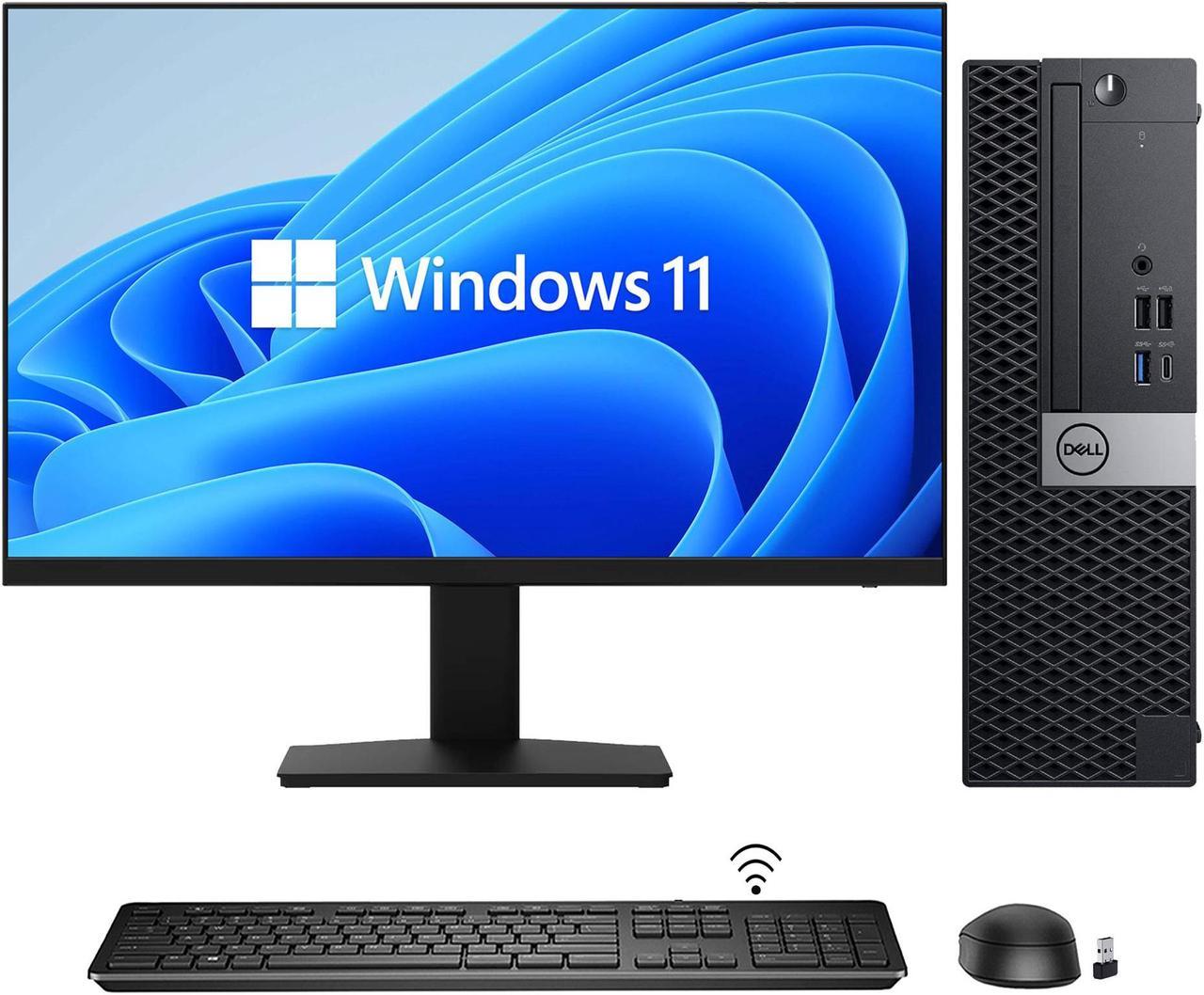 Dell OptiPlex 3060/5060/7060 SFF Desktop Computer with  24" Inch HDMI Monitor - Intel Core I7 8700 Processor Upto 4.60 GHz with Dual Boot Support 16GB DDR4 RAM 512GB NVMe SSD Windows 11 Pro WiFi