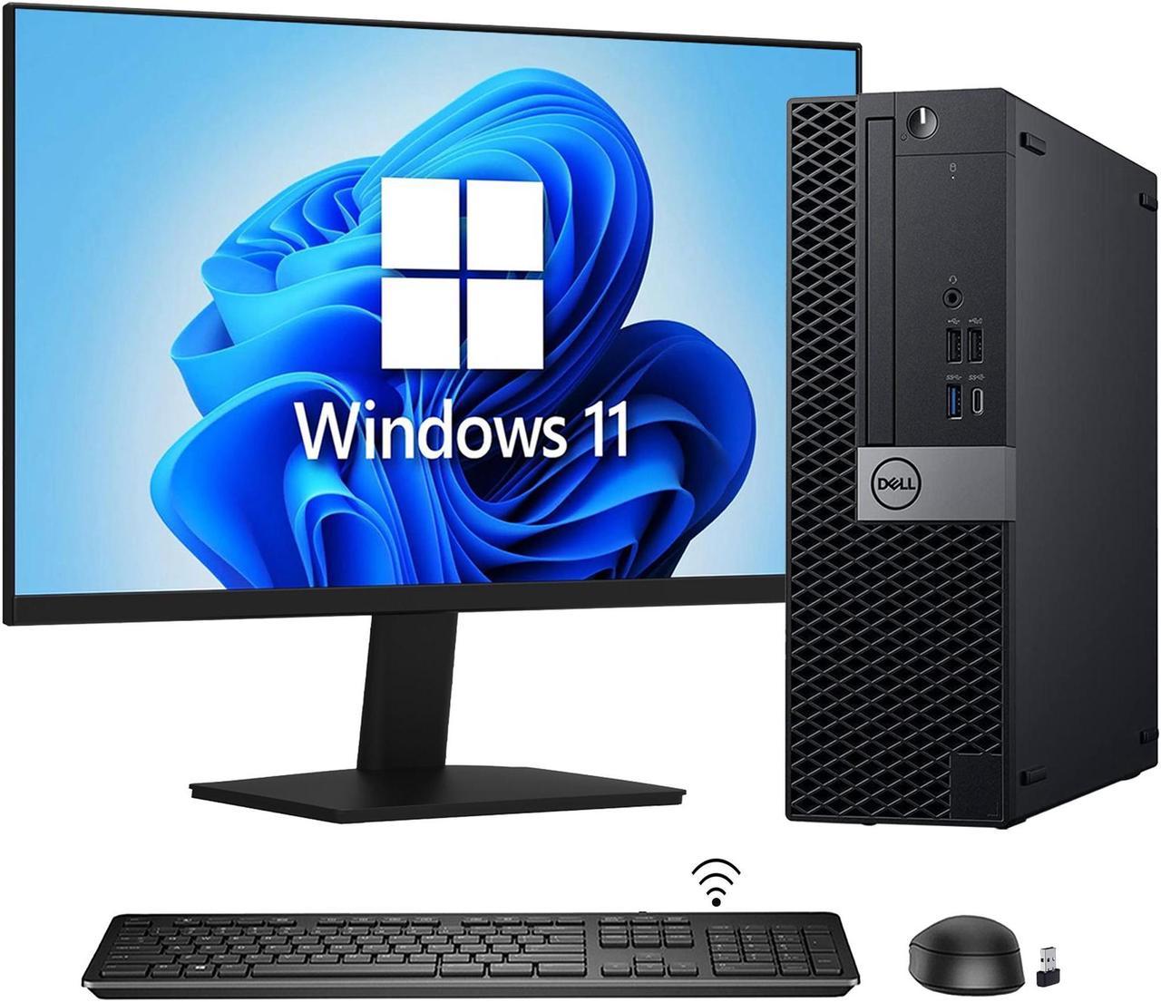 Dell OptiPlex 3060/5060/7060 SFF Desktop Computer with  24 Inch HDMI Monitor - Intel Core I7-8700 8th Gen Processor No Bottleneck Upto 4.60 GHz 32GB DDR4 RAM 2TB NVMe SSD Windows 11 Pro WiFi