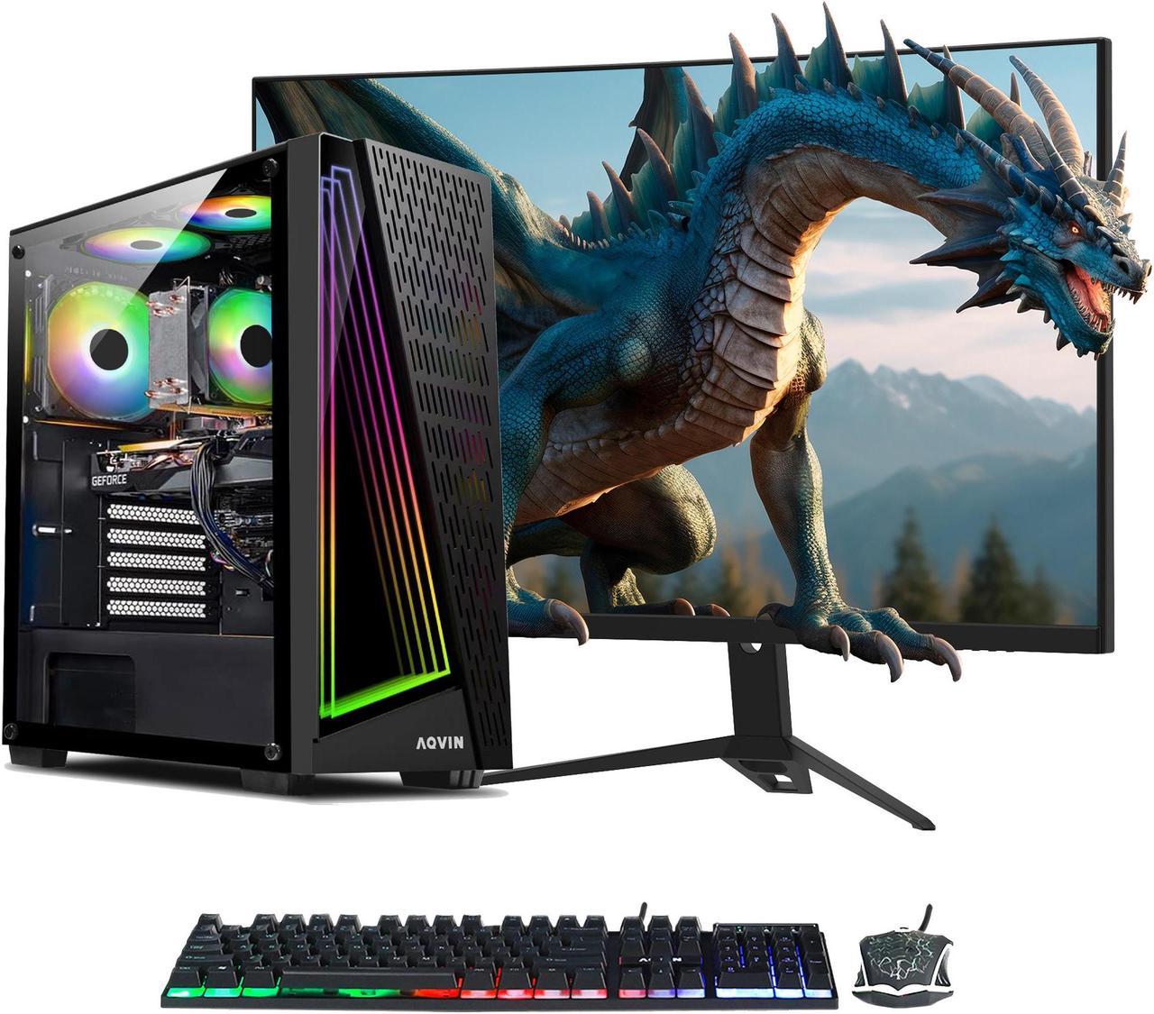 AQVIN AQ50 Gaming Desktop Computer PC - Intel Core I7 Up to 4.00 GHz - 27-Inch Curved Gaming Monitor | RTX 3060 GDDR6 12GB Graphics Card | 32GB RAM | 2TB SSD | Win 10 Pro | RGB Fan| RGB Keyboard/Mouse