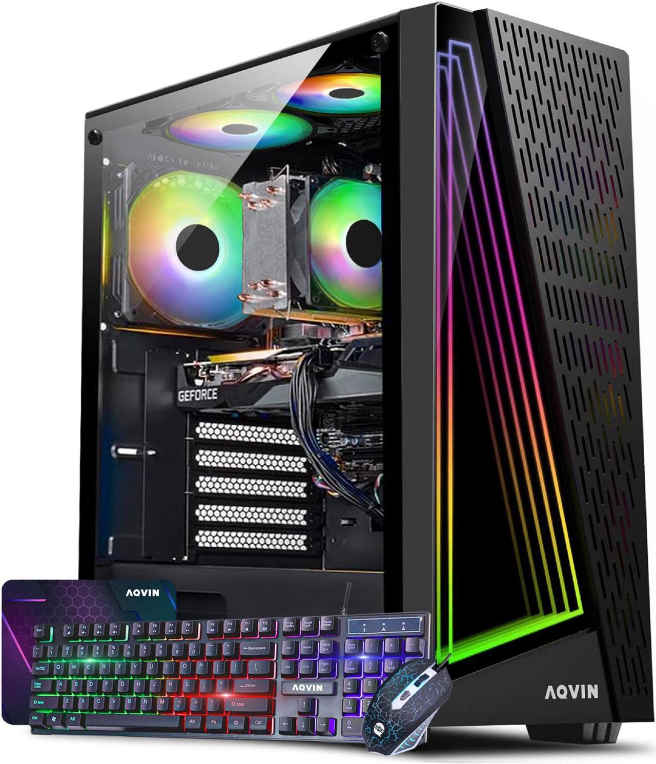 AQVIN - AQ50 Gaming Desktop Tower Computer - RGB | Intel Core I7 Processor| RX 580 8GB GDDR5 Graphics Card  | 32GB DDR4 RAM | 1TB SSD | Windows 11 Pro | Gaming Keyboard & Mouse - 1 Year Warranty