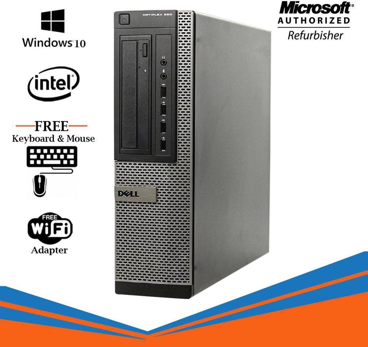 Dell Optiplex 990 Desktop Computer Intel Core i5 2400 8GB NEW 256GB SSD  DVD Windows 10 Professional New Keyboard, Mouse,Power cord,WiFi Adapter