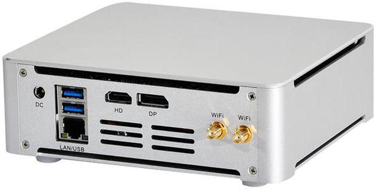 HUNSN 4K Mini PC, Desktop Computer, BM21, Intel Quad Core I5 7300HQ, Server, Windows 11 Pro or Linux Ubuntu, Wi-Fi 6, BT 5.2, DP, HDMI, 6 x USB3.0, Type-C, LAN, Smart Fan, 8G RAM DDR4, 128G SSD