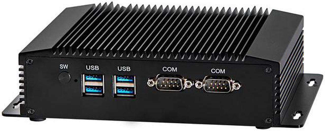 HUNSN Industrial Embedded PC, Fanless Mini Computer, I5 4200Y 4210Y 4202Y 4302Y, IM08, IPC, Windows 11 / Linux Ubuntu, VGA, HDMI, 2 x LAN, 2 x COM, 4 x USB3.0, 0 RAM, 0 Storage, Barebone No System