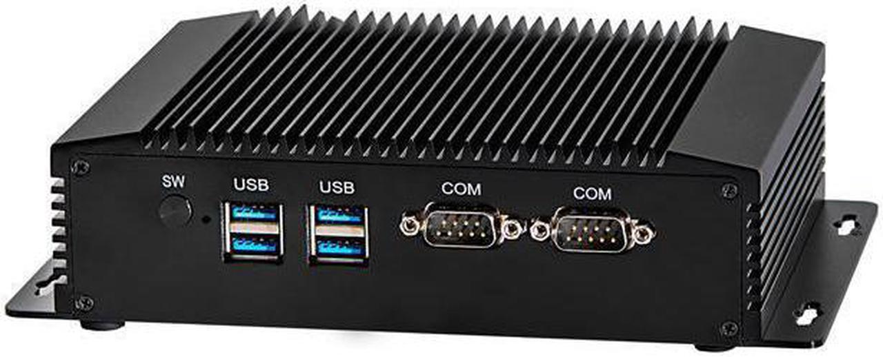 HUNSN Industrial Embedded PC, Fanless Mini Computer, I5 4200Y 4210Y 4202Y 4302Y, IM08, IPC, Windows 11 / Linux Ubuntu, VGA, HDMI, 2 x LAN, 2 x COM, 4 x USB3.0, 4G RAM, 128G SSD