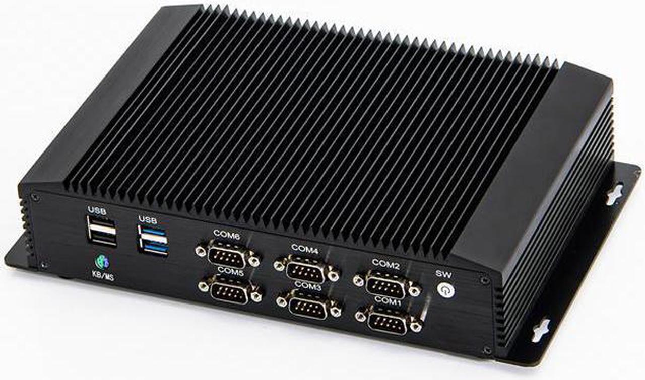 HUNSN Industrial PC, Fanless Mini Computer, Windows 11 or Linux Ubuntu, I7 7510U 7560U, IM06, 4G, WOL, Watchdog Supported, 2 x LAN, GPIO, 6 x COM RS232 422 485, 8G RAM, 128G SSD