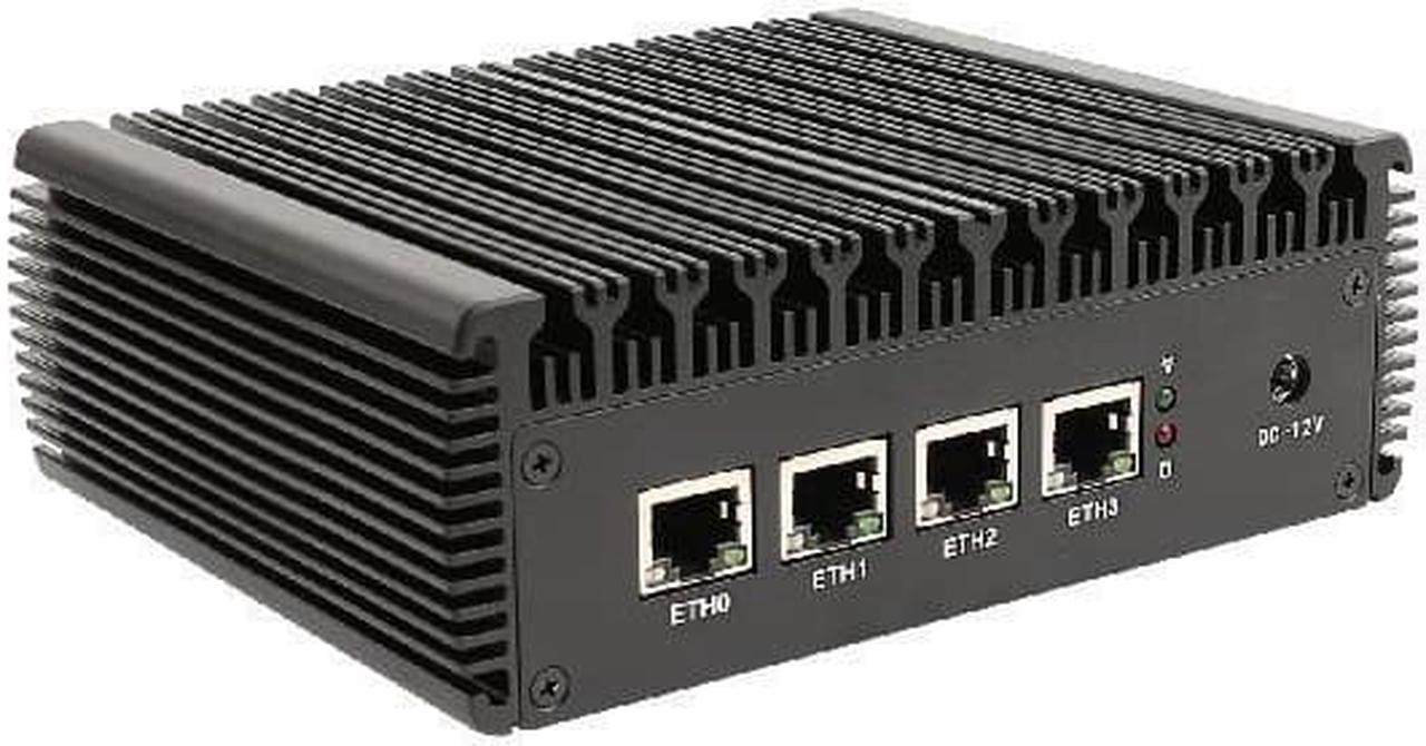 Micro Firewall Appliance, HUNSN NRJ01, Intel Celeron J4125, Mini PC, VPN, Router PC, AES-NI, 4 x Intel 2.5GbE I225-V LAN, Barebone, NO RAM, NO Storage, NO System