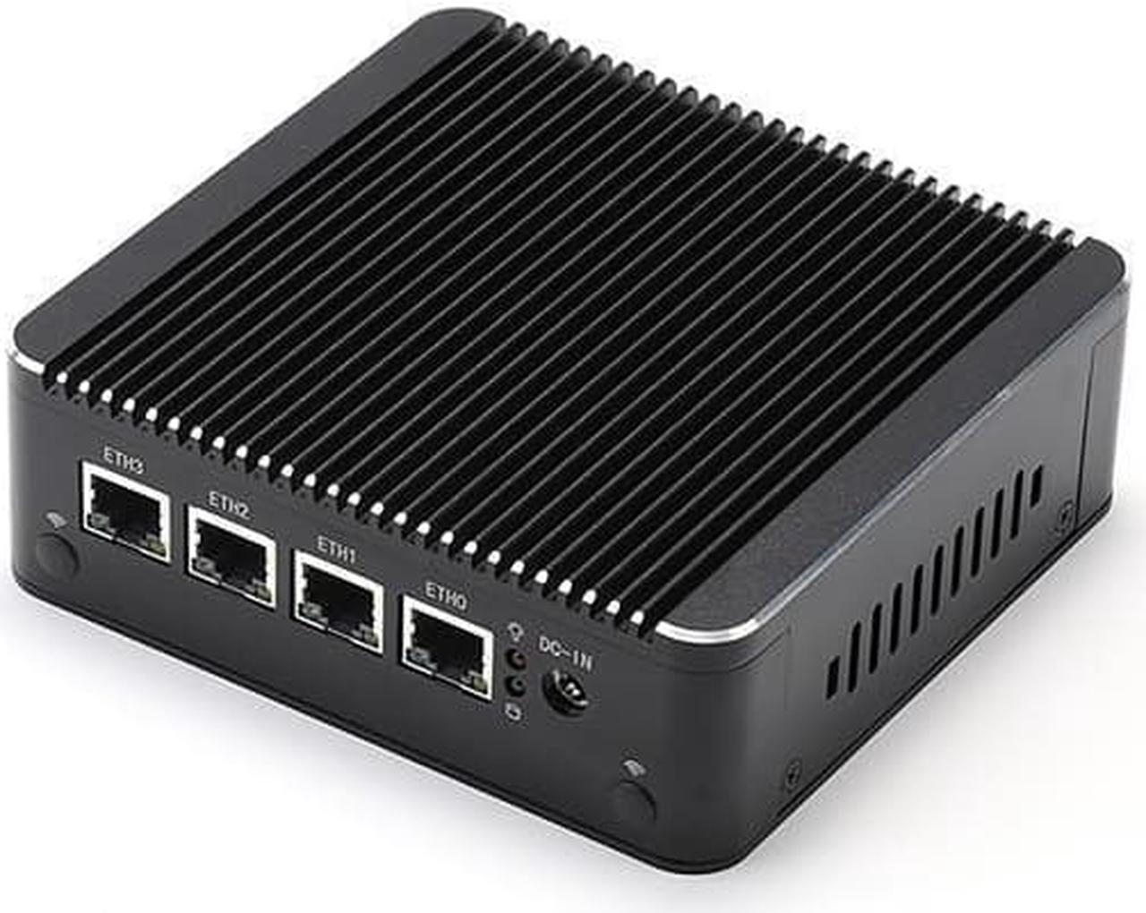 Firewall Hardware, pFsense, Mikrotik, OPNsense, Intel Pentium Silver N5000, HUNSN RS34f, Untangle, VPN, Network Appliance, Router PC, AES-NI, 4 x Intel LAN, VGA, HDMI, Fanless, 4G RAM, 32G SSD