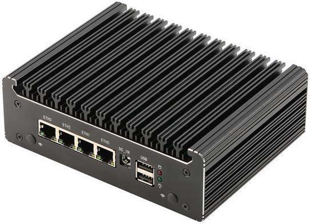 Micro Firewall Appliance, Mini PC, HUNSN RS41, Intel N4505 N6000, VPN, Router PC, AES-NI, 4 x 2.5GbE I226-V, Console, Type-C, HDMI, DP, SIM Slot, Barebone, NO RAM, NO Storage, NO System