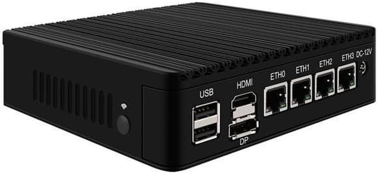 Micro Firewall Appliance, Intel N5105, HUNSN RJ22, Mini PC, VPN, Router PC, AES-NI, 4 x Intel 2.5GbE I226-V LAN, Type-C, TF, M.2 WiFi Slot, Barebone, NO RAM, NO Storage, NO System