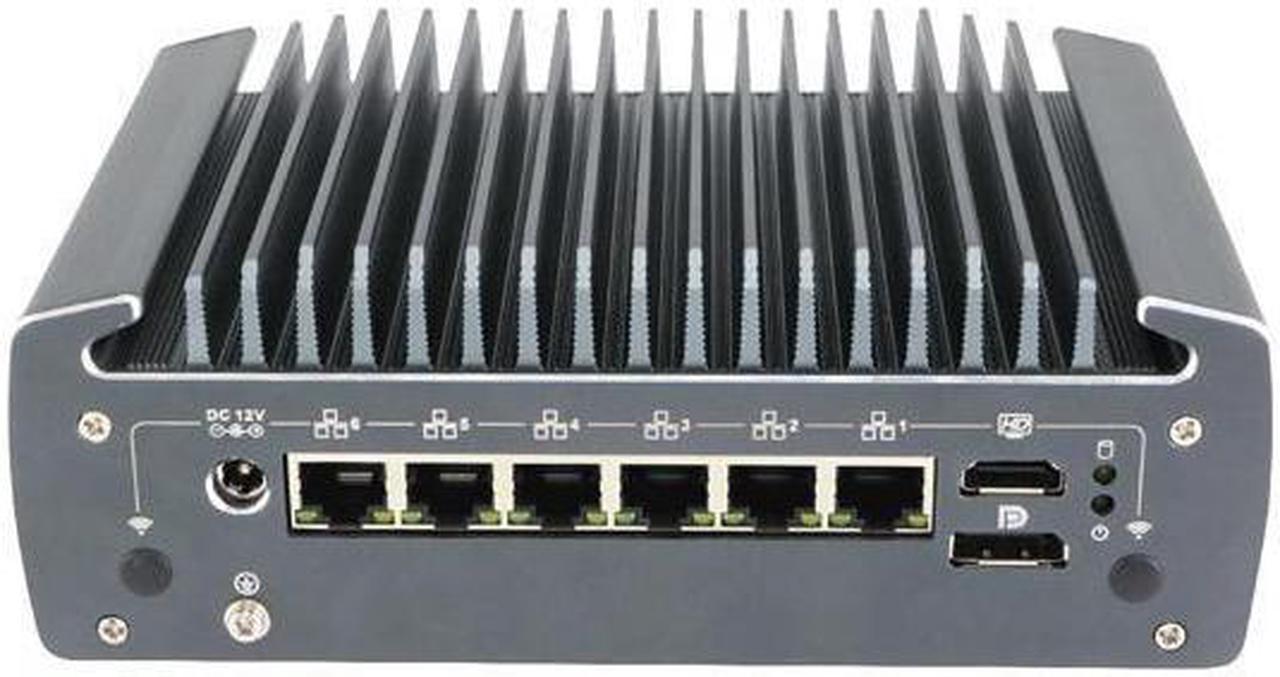 HUNSN Micro Firewall Appliance, Mini PC, VPN, Router PC, I5 10210U, RX10, AES-NI, 6 x LAN for 4 x 802.3af Standard POE, HDMI, DP, COM, SIM Slot, TPM, Barebone, NO RAM, NO Storage, NO System