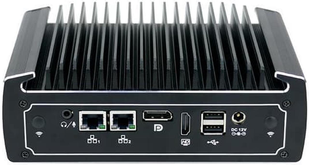 Fanless Mini PC, Industrial Computer, Core I3 10110U, HUNSN BX01, Windows 11 or Linux Ubuntu, TPM2.0,  2 x COM, SIM Slot, HDMI, DP, 2 x LAN, Vesa Mount, WOL, PXE, Watchdog, 8G RAM, 128G SSD