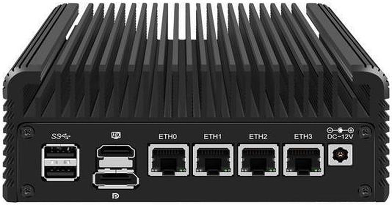 Micro Firewall Appliance, Mini PC, Intel 12th Gen Core I3 N305, HUNSN RJ35, pFsense Plus, Mikrotik, OPNsense, VPN, Router PC, GPIO, TF Slot, HDMI, DP, 4 x 2.5GbE I226-V, 32G DDR5 RAM, 1TB SSD