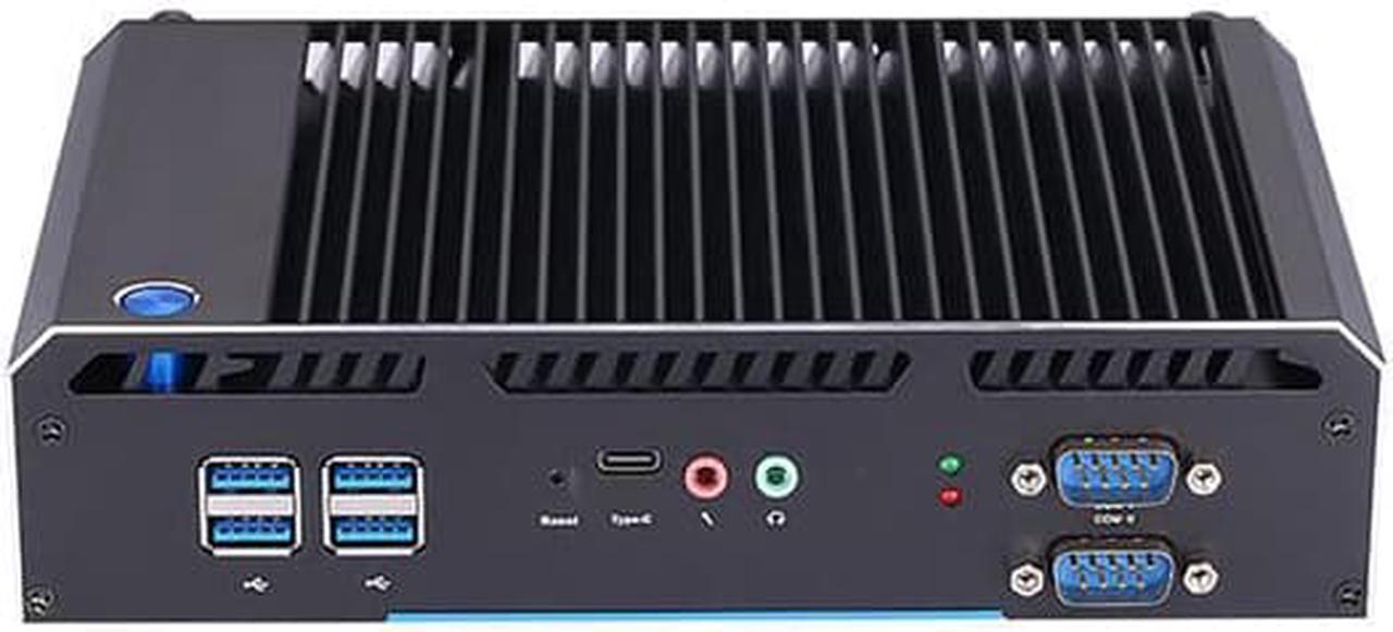 Fanless Industrial PC, Intel Core I3 5005U, HUNSN BH22, IPC, Mini Computer, Windows 11 Pro or Linux Ubuntu, PXE, WOL Supported, Type-C, 2 x COM, 2 x LAN, VGA, 2 x HDMI, 8G RAM, 128G SSD