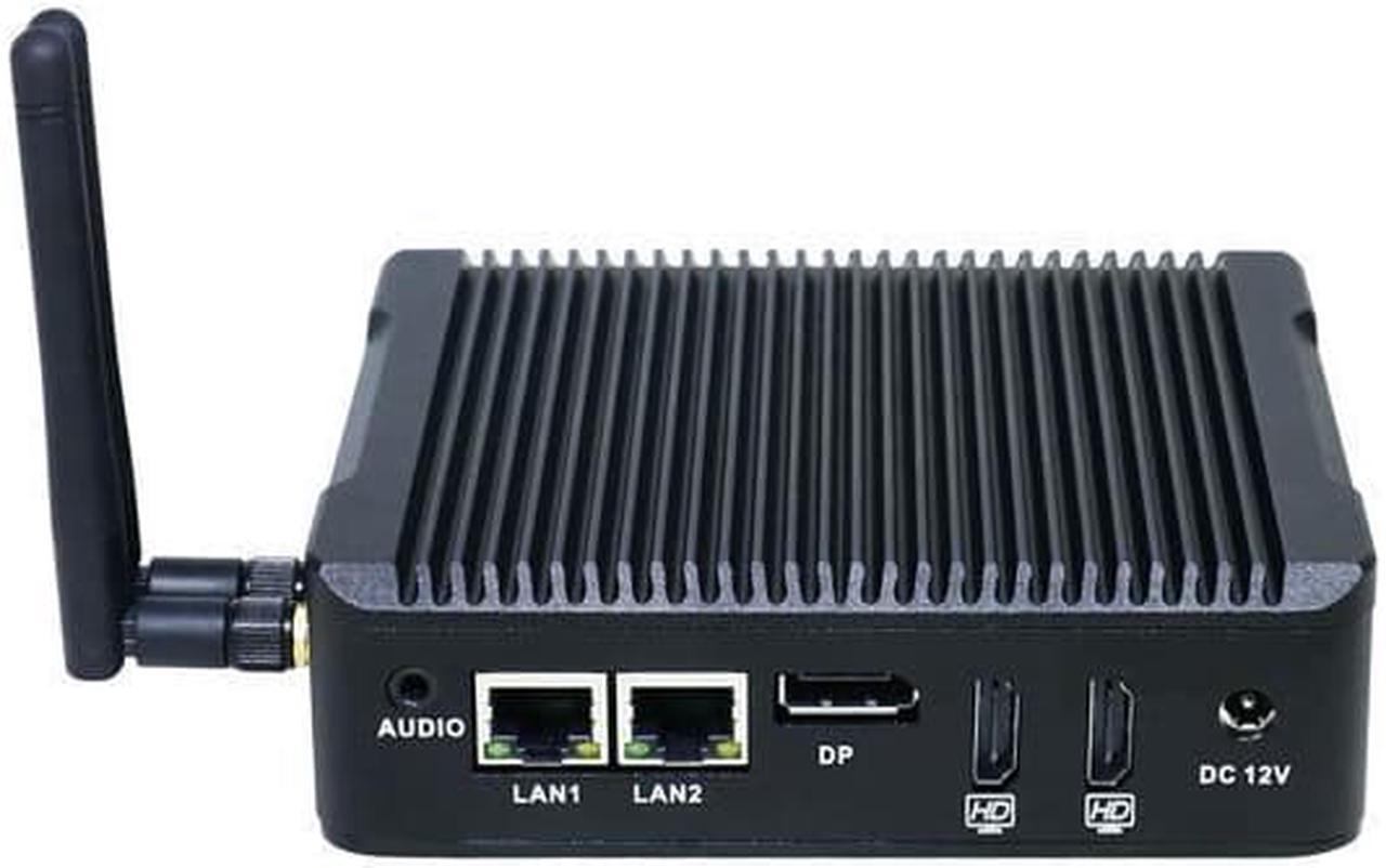 Fanless Mini PC, Industrial Computer, Pentium N3700 J3710, HUNSN BX08, COM, 2 x LAN, DP, 2 x HDMI, SIM Slot, Vesa Mount, WOL, PXE, WDT Supported, Barebone, NO RAM, NO Storage, NO System