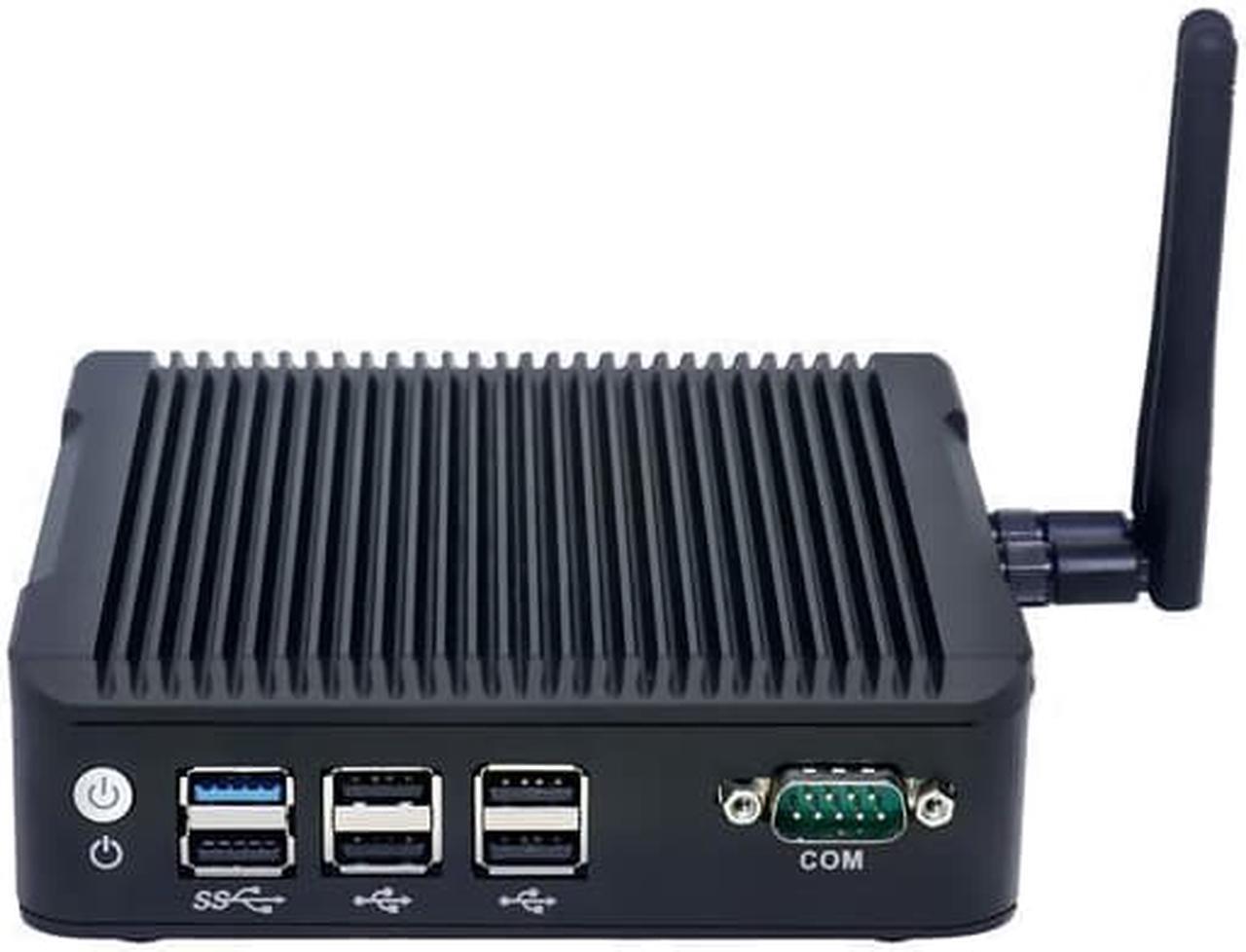 Fanless Mini PC, Industrial Computer, Intel Celeron J1900, HUNSN BX07, Windows 11 or Linux Ubuntu, COM, 2 x LAN, HDMI, VGA, Vesa Mount, WOL, PXE, Watchdog Supported, 4G RAM, 128G SSD