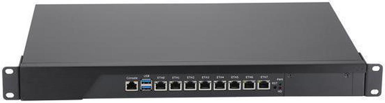 1U Firewall Appliance, Mikrotik, HUNSN RS46, C236 with Intel Core I3 6100, VPN, Network Rackmount, AES-NI, 8 x Intel Gigabit LAN, Console, VGA, SIM Slot, Barebone, NO RAM, NO Storage, NO System