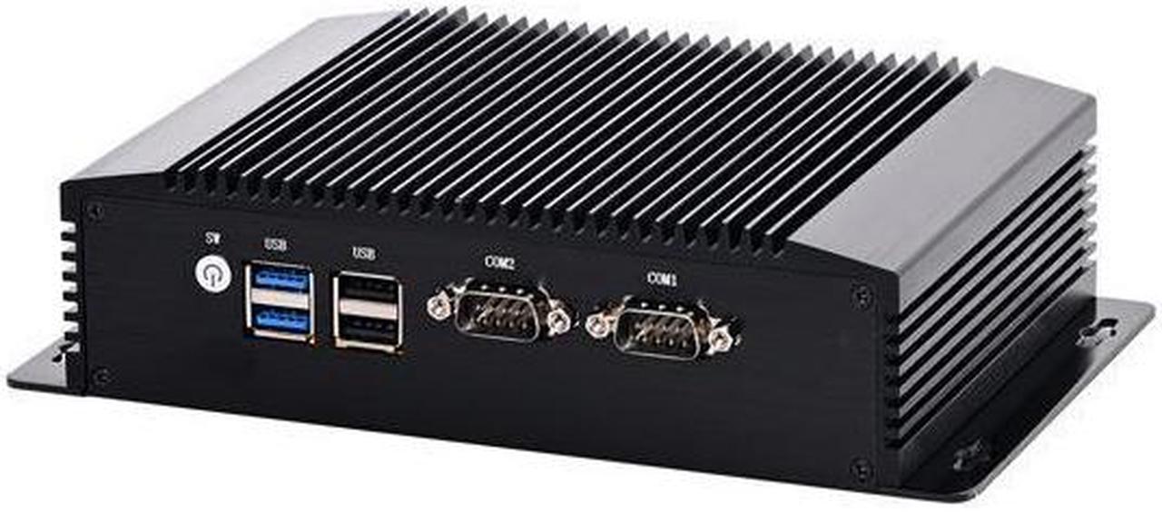 Fanless Industrial Computer, IPC, Mini PC, HUNSN IM12, Intel N100, Windows 11 Pro or Linux Ubuntu, AC WiFi, BT, 4 x USB, 2 x COM, 2 x LAN, DP, 2 x HDMI, 8G RAM 128G SSD