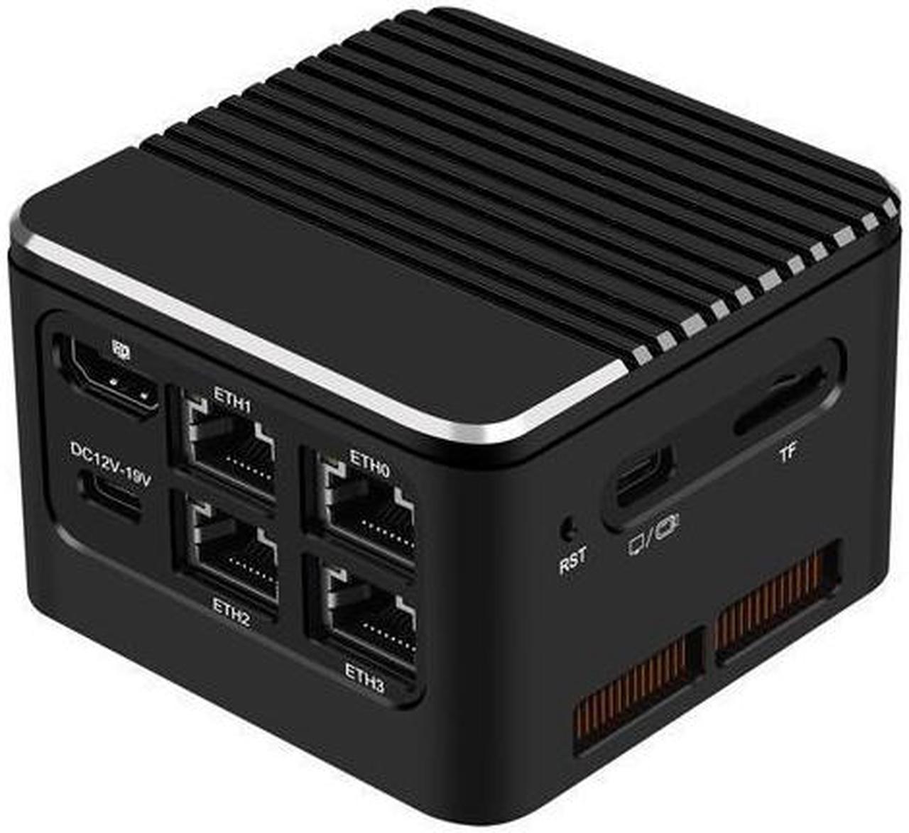 Micro Firewall Appliance, Mini PC, HUNSN RJ48, I3 N305, VPN, Router PC, 4 x 2.5GbE I226-V, Type-C 12-19V, HDMI, 2 x USB3.1, Type-C, TF, 8GB LPDDR5 RAM, NO Storage, NO System